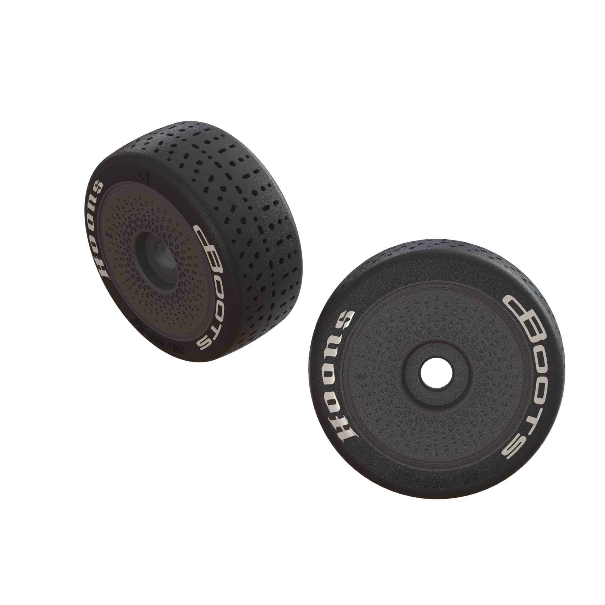 Dboots Hoons 42/100 2.9 Belted Rc Speed Tires With Foam Inserts, Mounted On Aero Dish Black Wheels (Set Of 2): ARA550063