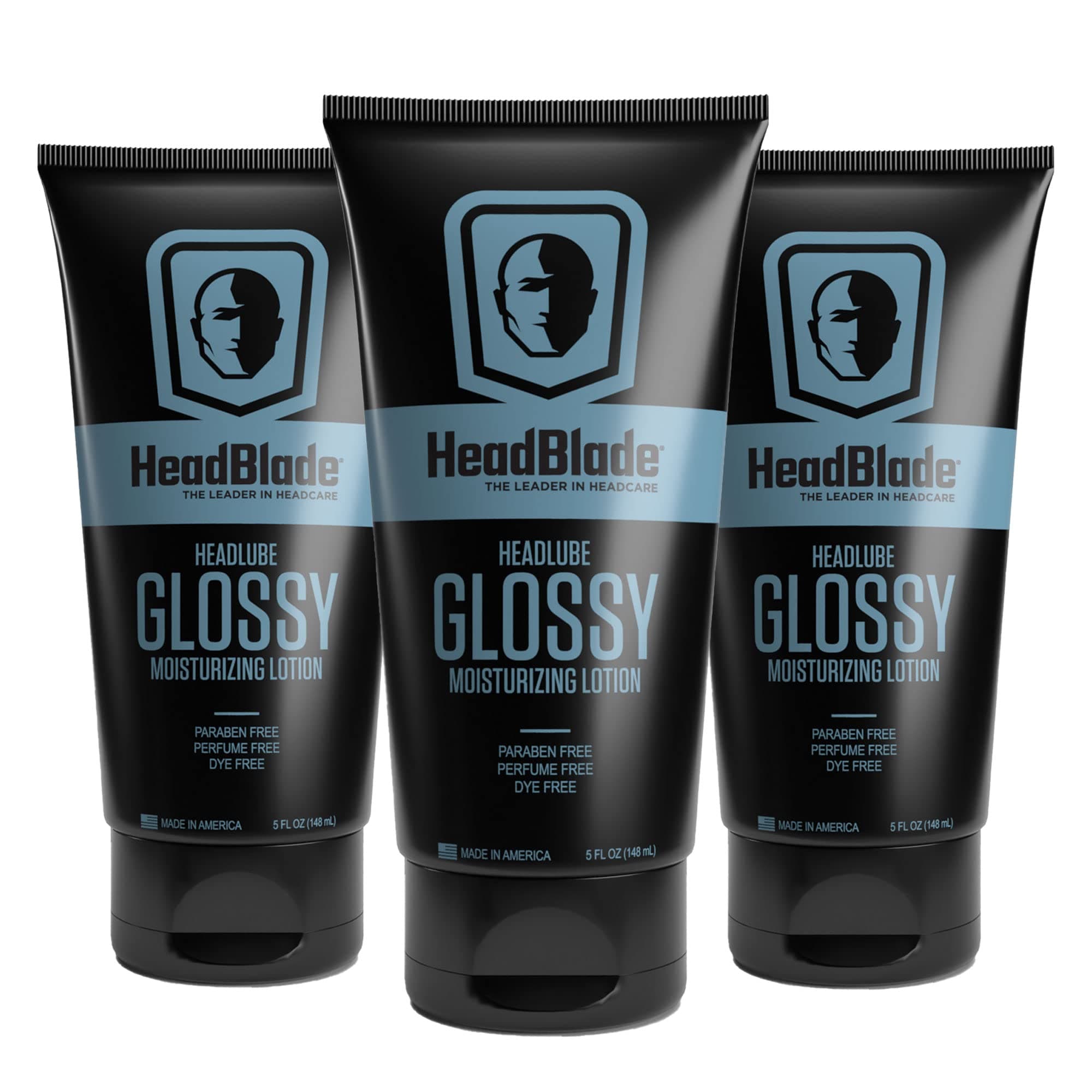 HeadBlade HeadLube Glossy Aftershave Moisturizer Lotion for Men - 5 oz (3 Pack) - Leaves Head Shiny and Grease-Free