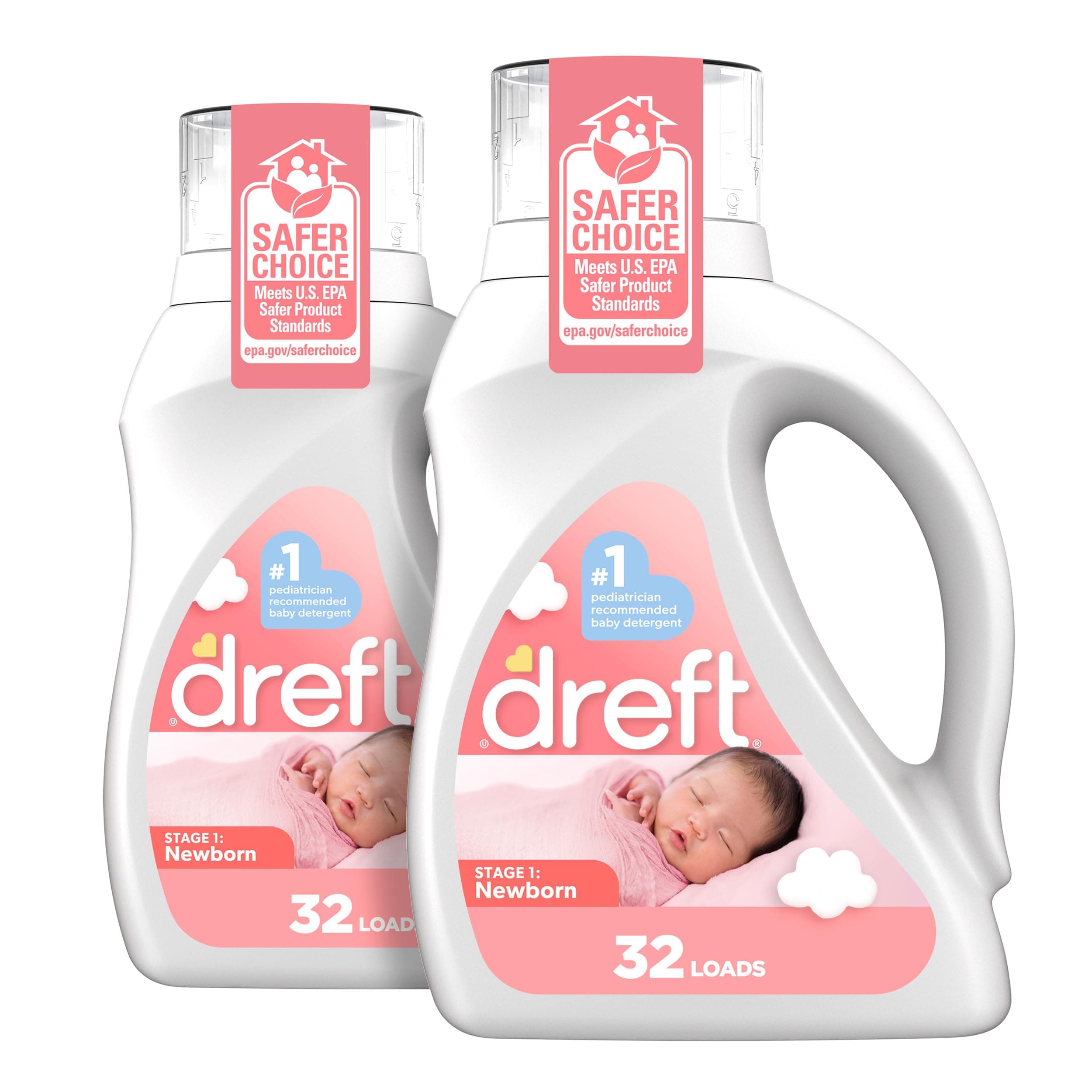 Dreft Stage 1: Newborn Liquid Laundry Detergent (HE), 50 Fl Oz (32 Loads), 2 Count by Dreft