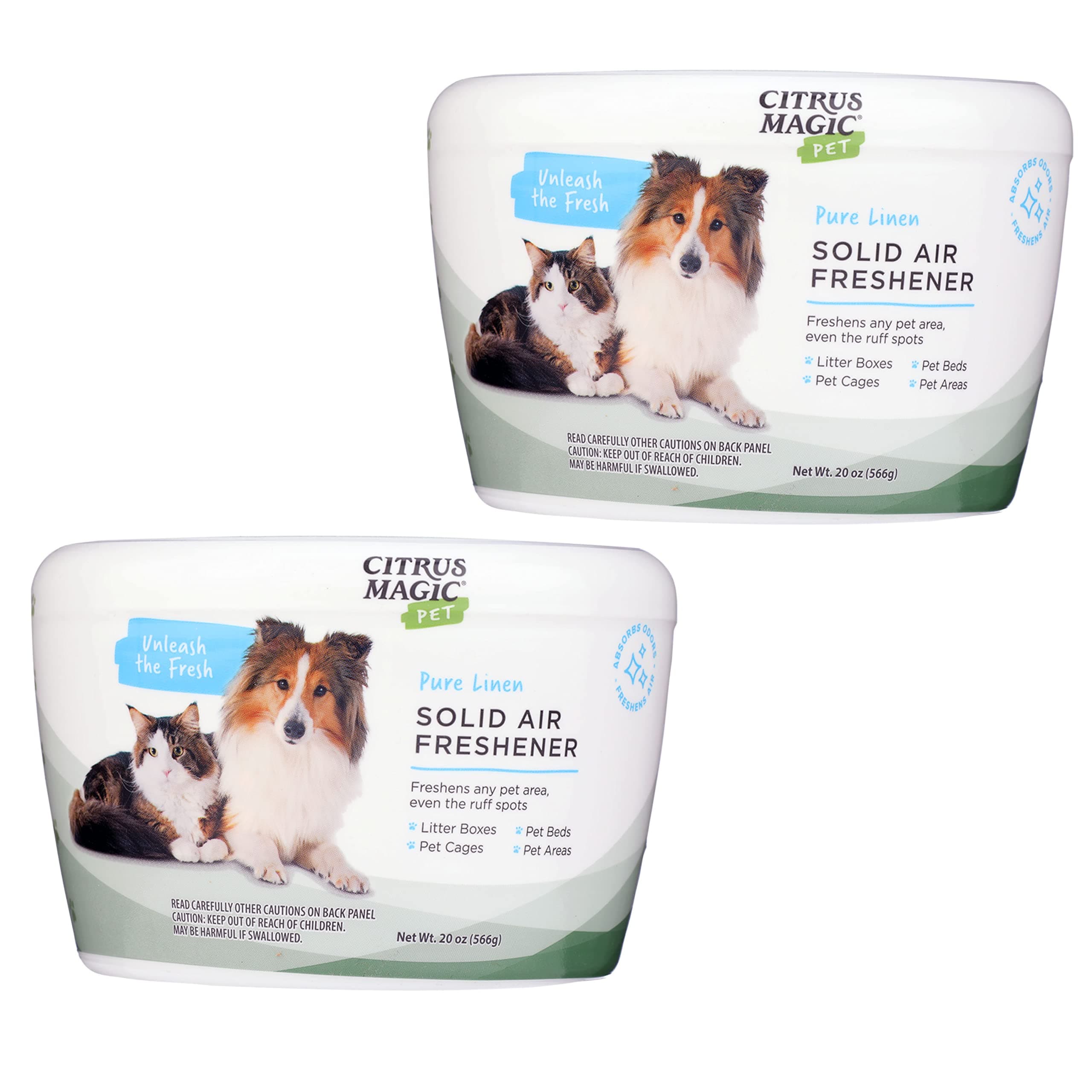 Citrus Magic Pet 防臭剤 固形芳香剤 ピュアリネン 20オンス 2個パック