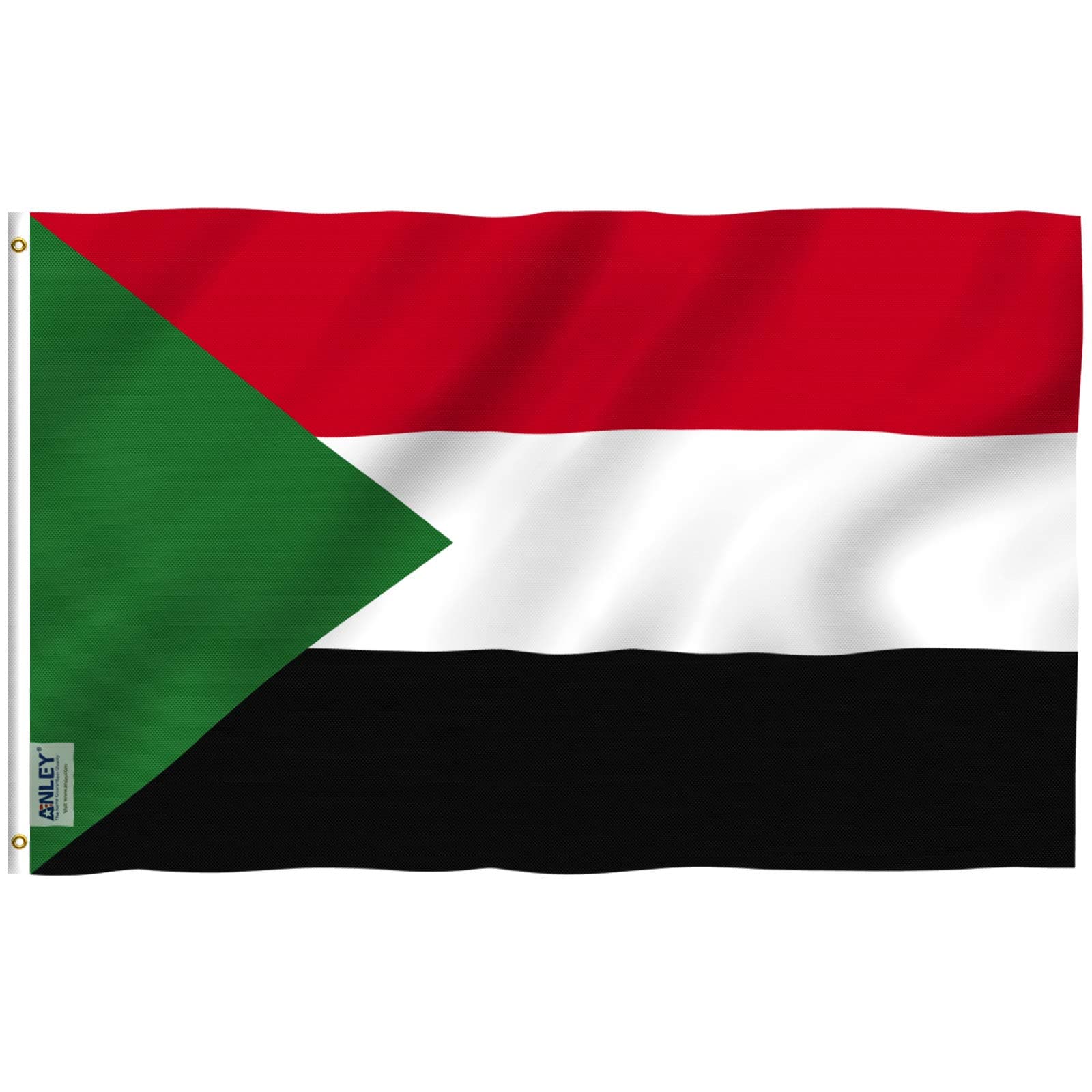 ANLEY Fly Breeze 3x5 Feet Sudan flag - Vivid Color and Fade Proof - Canvas Header and Double Stitched - Sudanese Flags Polyester with Brass Grommets 3 X 5 Ft