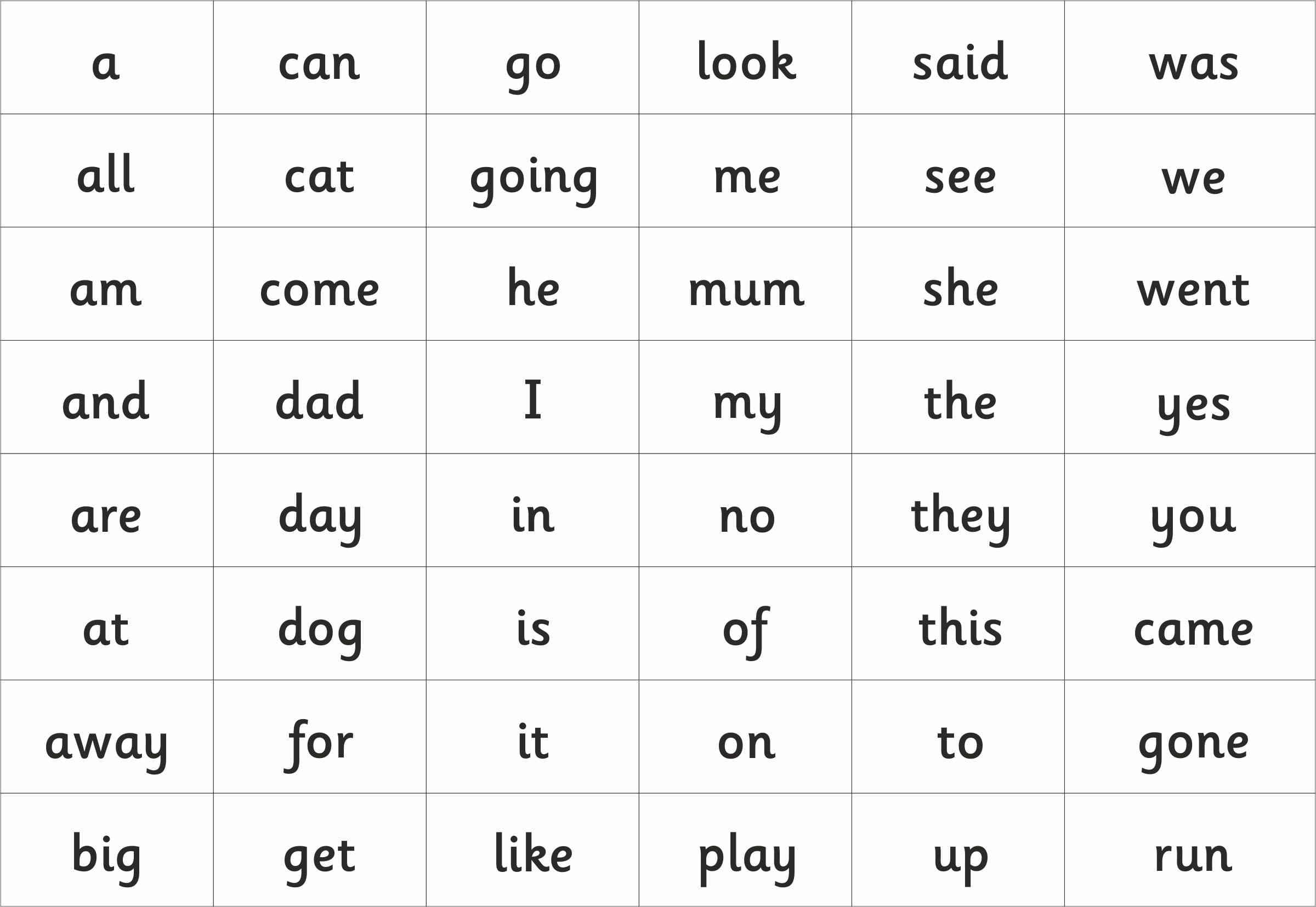 National Literacy Reception Learning Words on Magnetic Kiss Cut Sheet