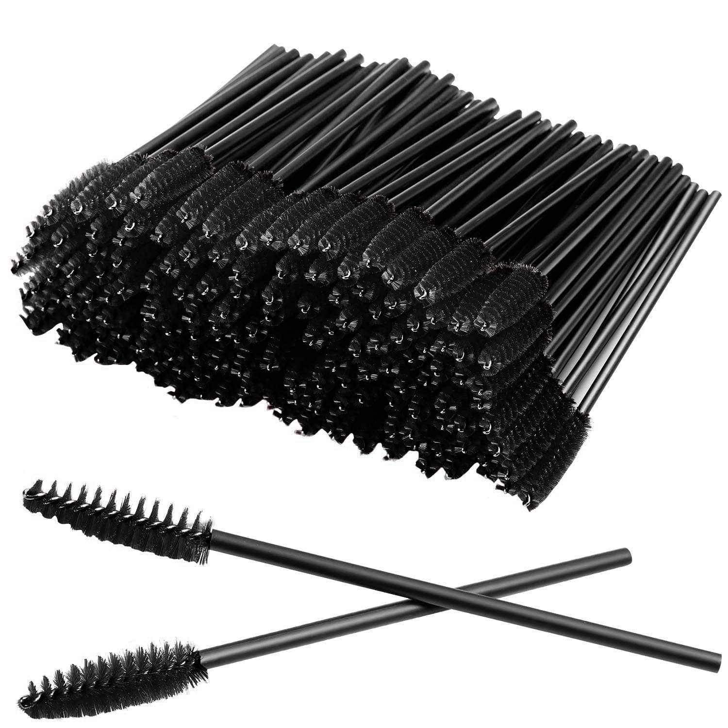 GUMIKE 100PCS Black Disposable Eyelash Mascara Brushes Wands Applicator Eyebrow Brush, Eyelash Extension Supplies
