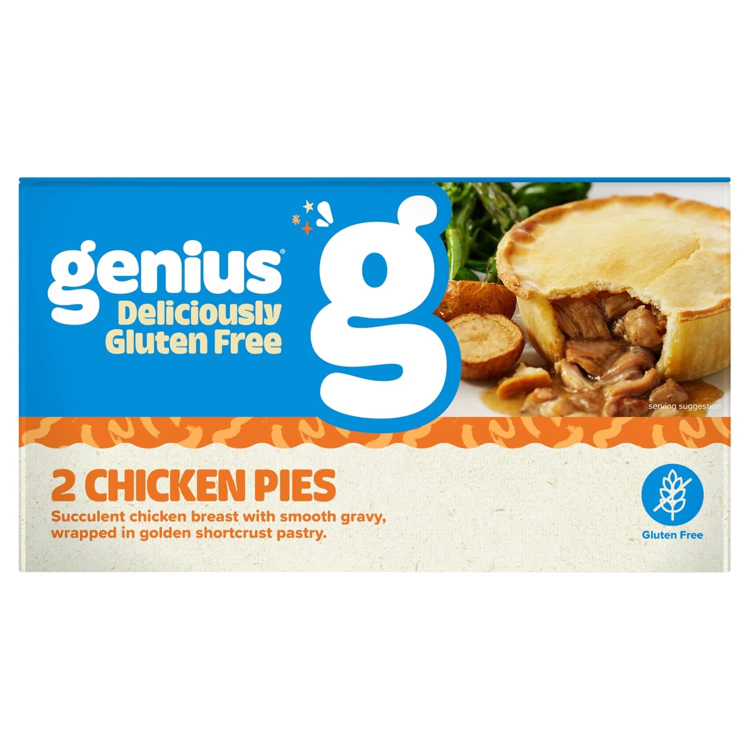 Genius Gluten Free Chicken and Gravy Pies, 2 x 160g (Frozen)