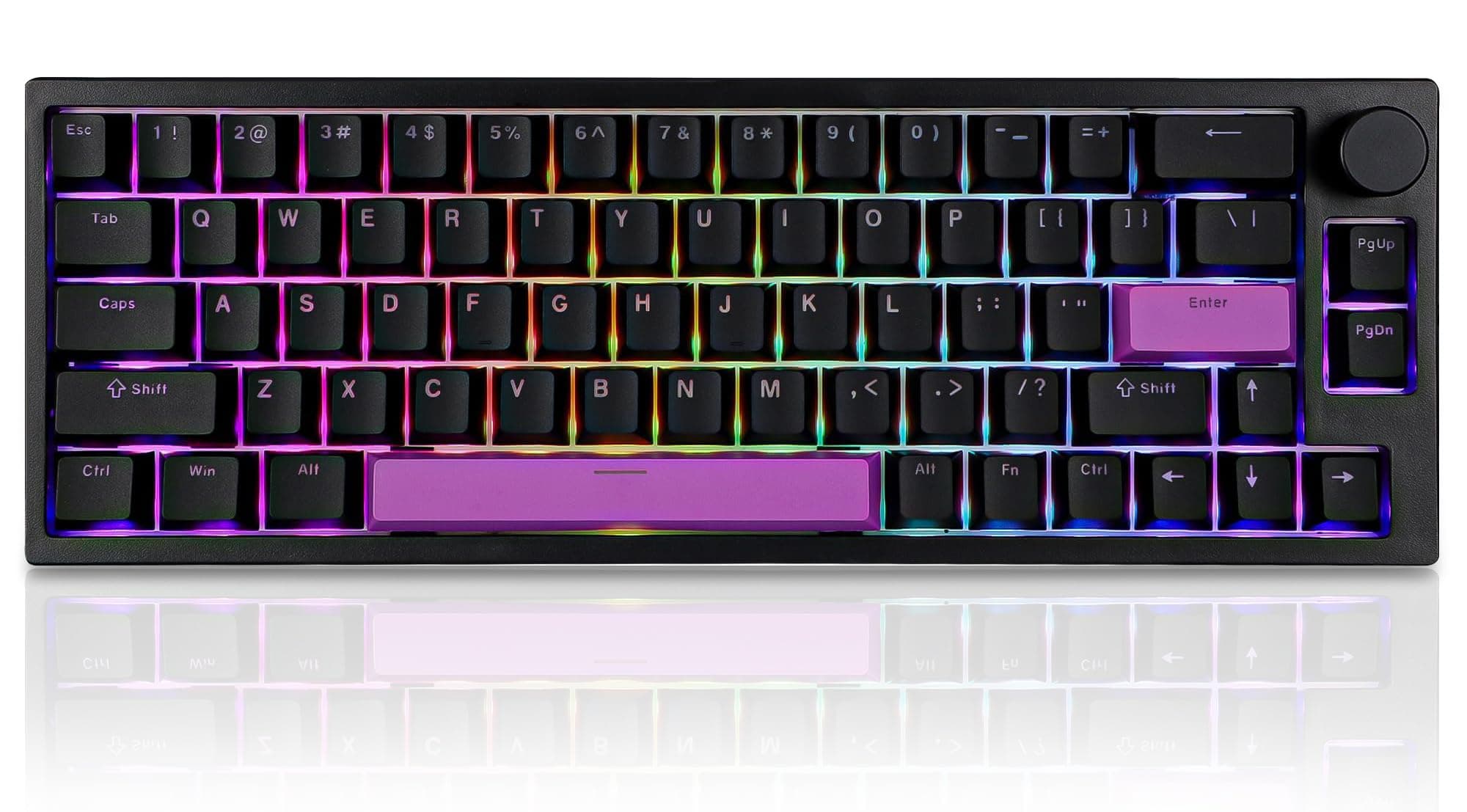 BOYI 66Pro Rapid Trigger Magnetic Switch 65% Mechanical Keyboard,Hall Effect Gasket-Mounted RGB HotSwap Hyper-Fast Adjustable Actuation Wired Compact Gaming Keyboard with Knob(Black)