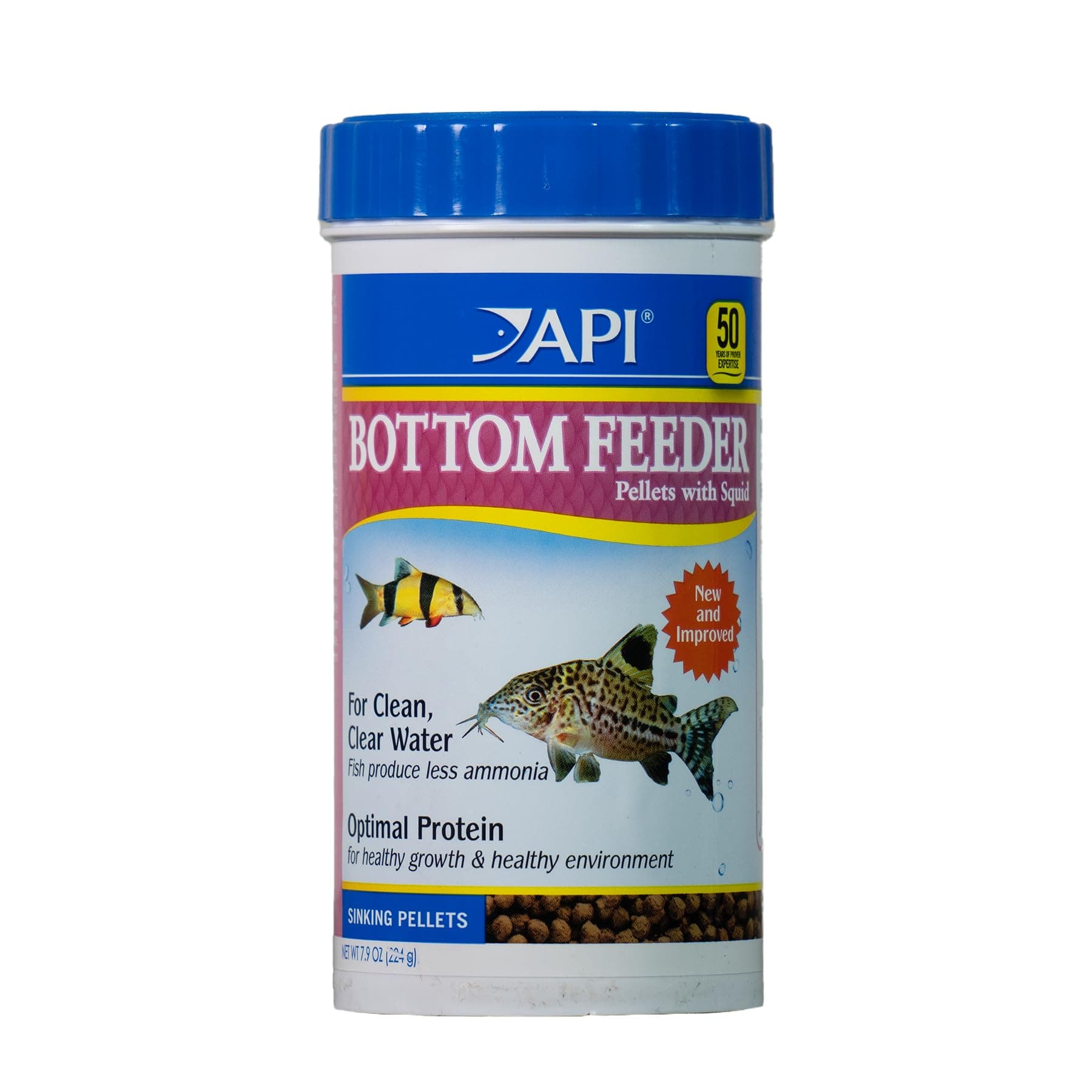 API Bottom Feeder Shrimp Pellets Fish Food Container, 232 g