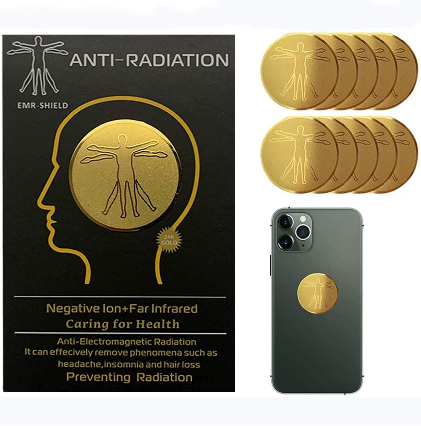 10 Pack EMF Protection Cell Phone Sticker, Afaneep EMR Blocker Device, EMF Neutralizer, for All Electronic Devices Often, Mobile Phones, iPad, Computer, Laptop (EMF Protection Cell Phone Sticker)