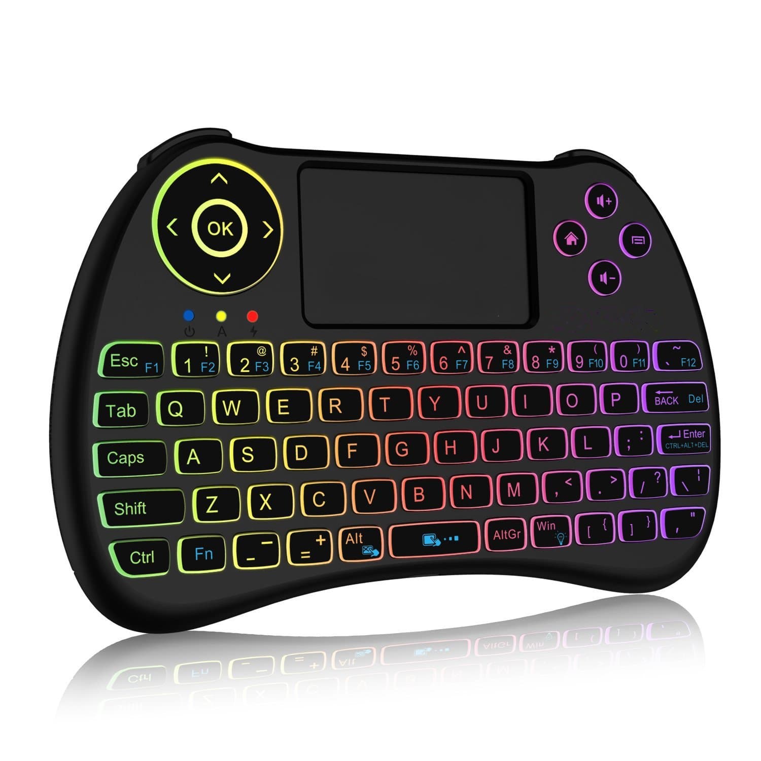 Mini Smart TV Wireless Keyboard, Android TV Box Backlit Keyboard, Mini Wireless Keyboard Mouse Touchpad Rechargeable Combos for KODI XBMC Raspberry Pi Android Box HTPC IPTV PS3 Handheld Remote control