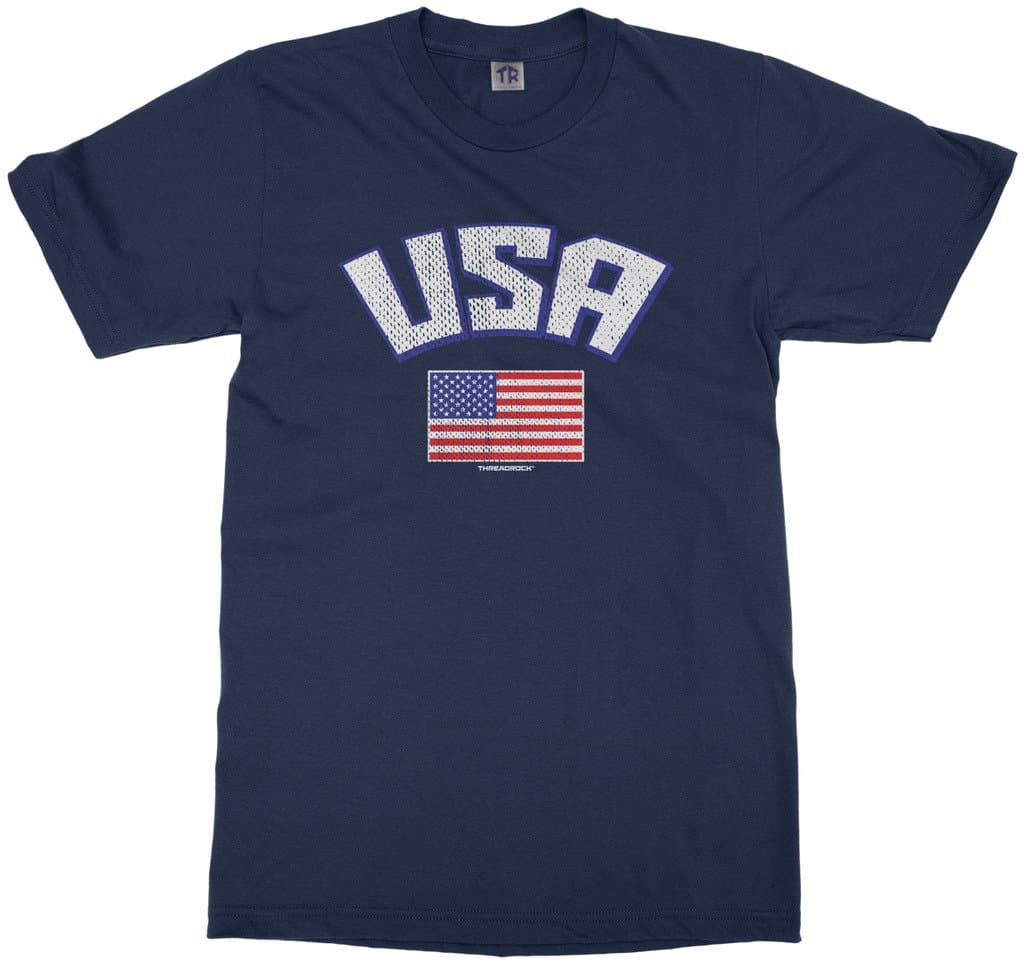 Threadrock Big Boys' USA American Flag Youth T-Shirt