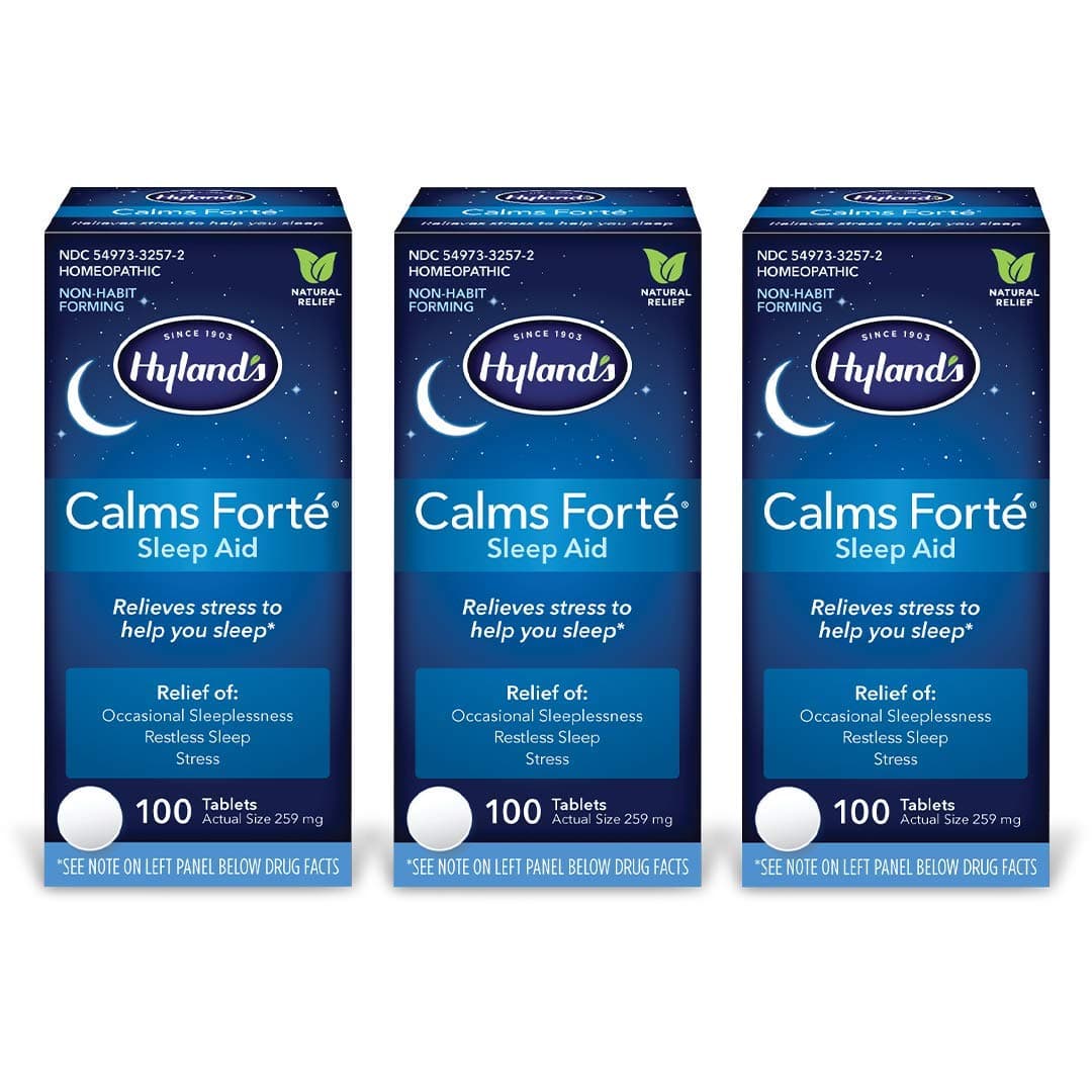 Naturals Calms Forte' Sleep Aid Tablets, Natural Relief of Nervous Tension and Occasional Sleeplessness, 100 Count (Pack of 3)