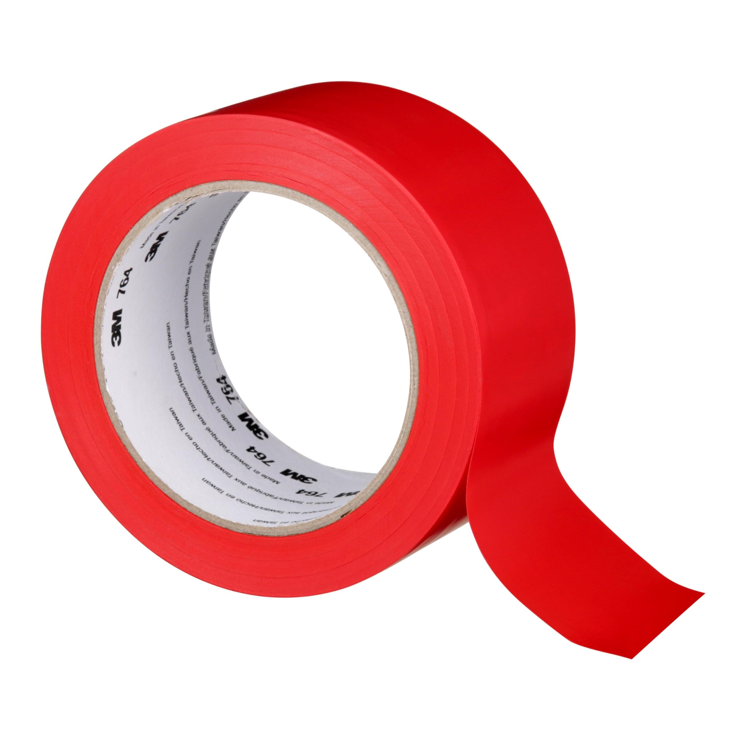 Vinyl Tape 764, General Purpose, 2 in x 36 yd, Red, 1 Roll, Light Traffic Floor Marking Tape, Social Distancing, Color Coding, Safety, Bundling