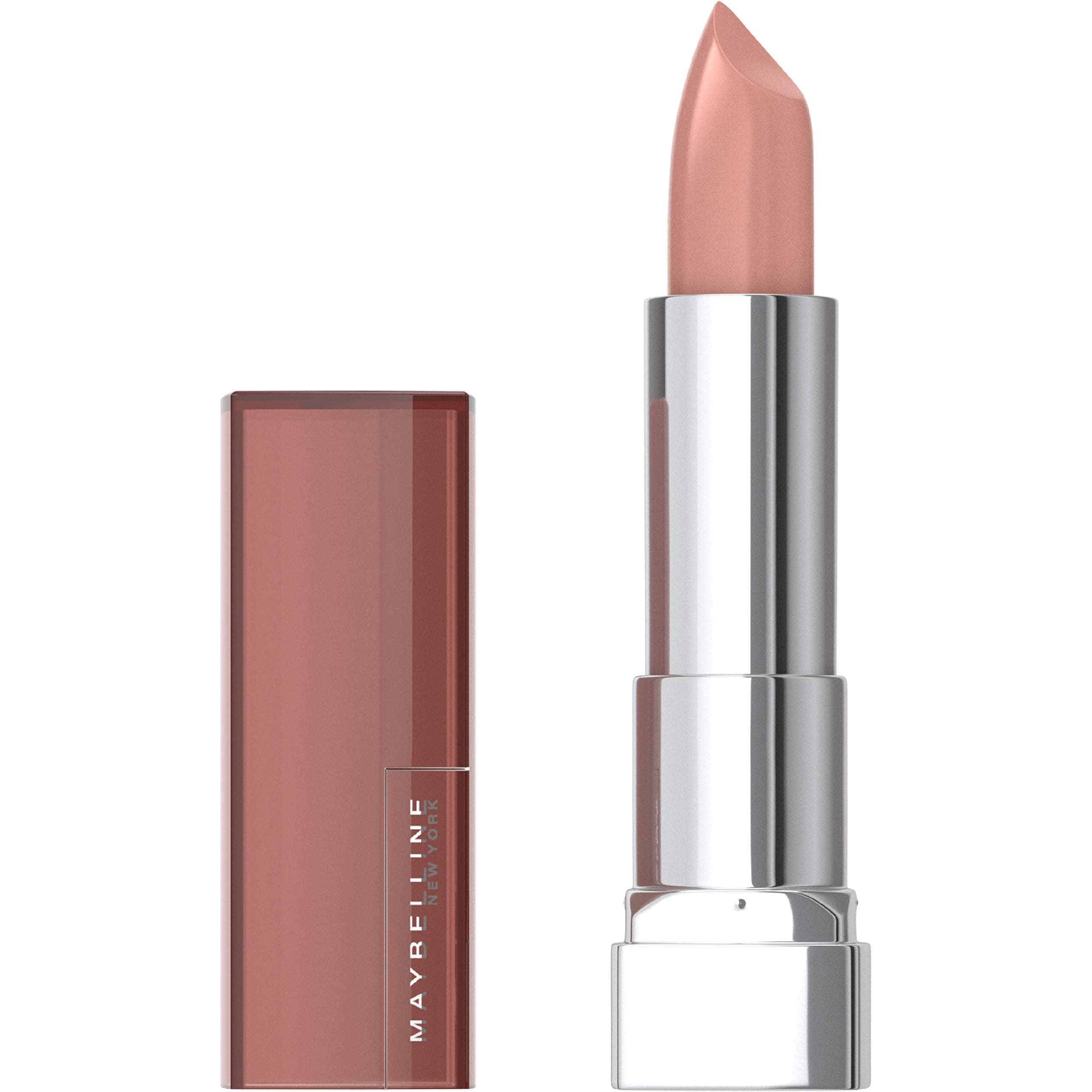 Maybelline Color Sensational Lipstick, Lip Makeup, Cream Finish, Hydrating Lipstick, Nude Lust, Nude,1 Count
