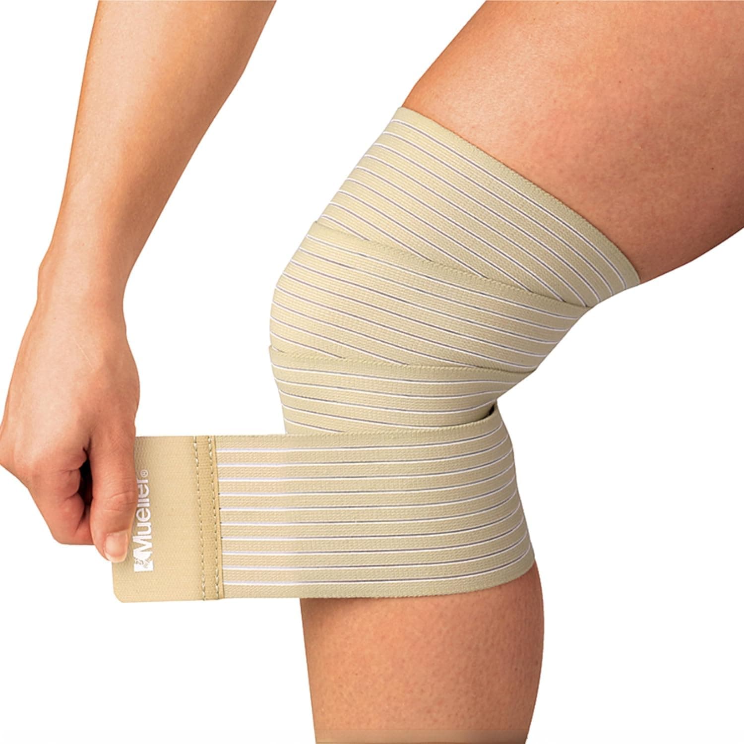 Sports Medicine All-Purpose Support Wrap for Men and Women, Adjustable Compression for Joint and Muscle Support, Beige