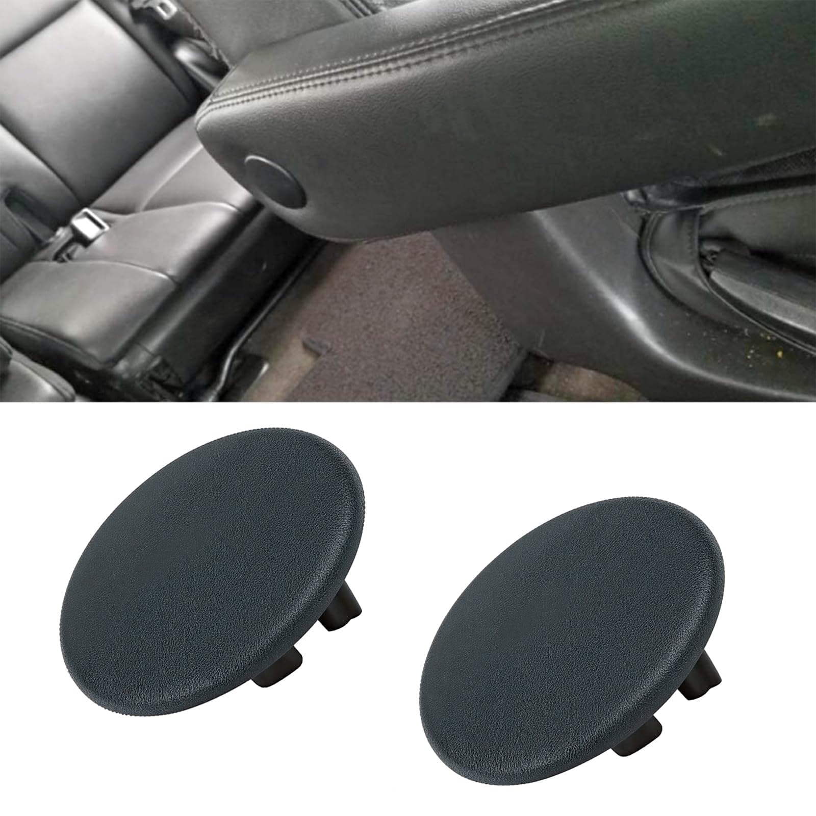 Armrest Cap Cover Repacement for 07-19 Chevy Tahoe, Suburban, Yukon, Escalade - 15279689 OEM Replacement Left or Right Rear Bucket Seat Arm Rest Snap Handle Trim Bolt - Black