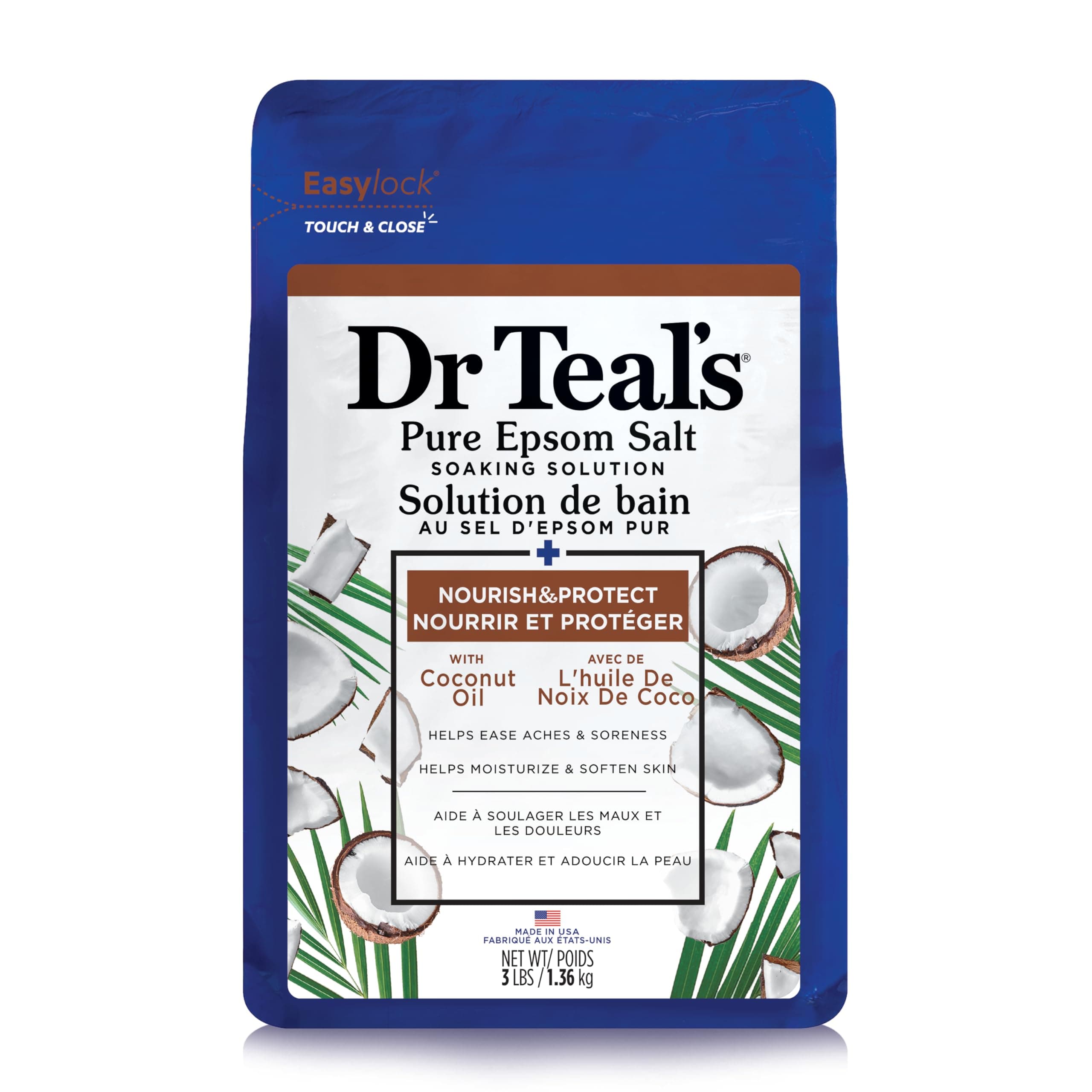 Dr Teal's Epsom Salts Coconut 3Lb 1.36Kg