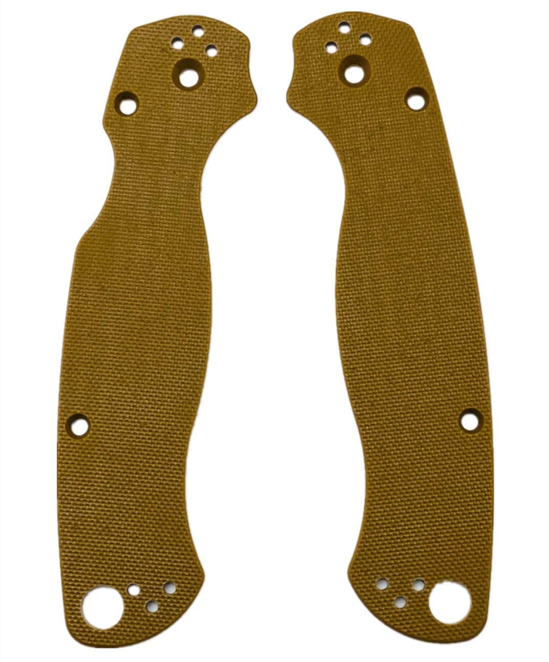 Aibote1 Pair G10 Handles Scales Glass Fiber Handle Patch DIY Tool Material for Spyderco Para Military 2 C81 Folding Knife (Brown)