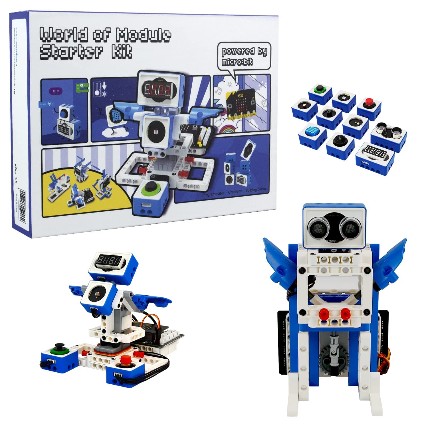 Yahboom BBC Microbit World of Module Programmable Sensor Kit Robotics Building Block Starter kit,STEM Coding for Kids(Microbit Not Incloided)