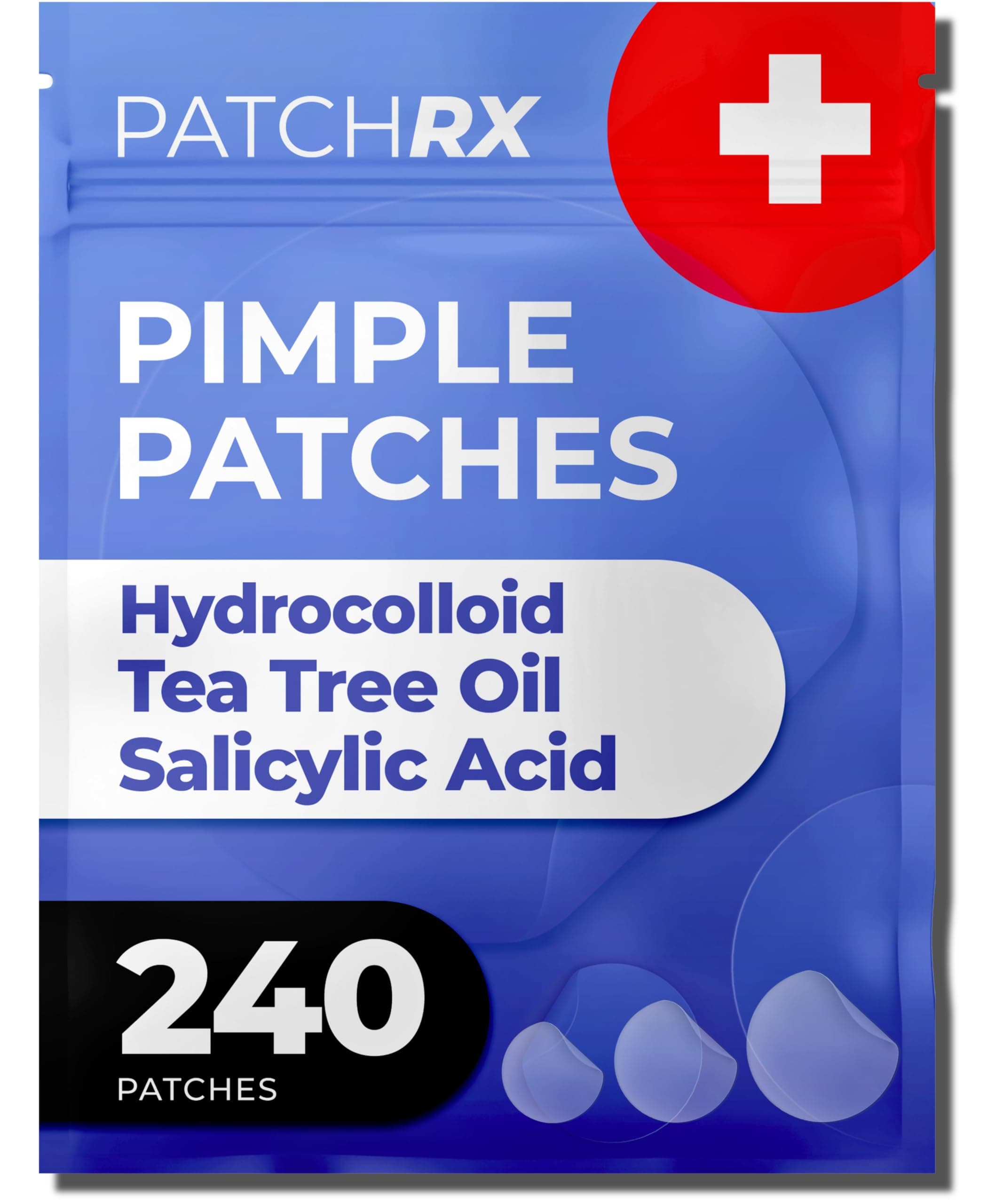 PatchRx Pimple Patches for Face (240 Patches), Hydrocolloid Acne Patches with Tea Tree Oil & Salicylic Acid, Pimple Patch Pimple Stickers, Hydrocolloid Patch Acne Dots Acne Pimple Patches For Face