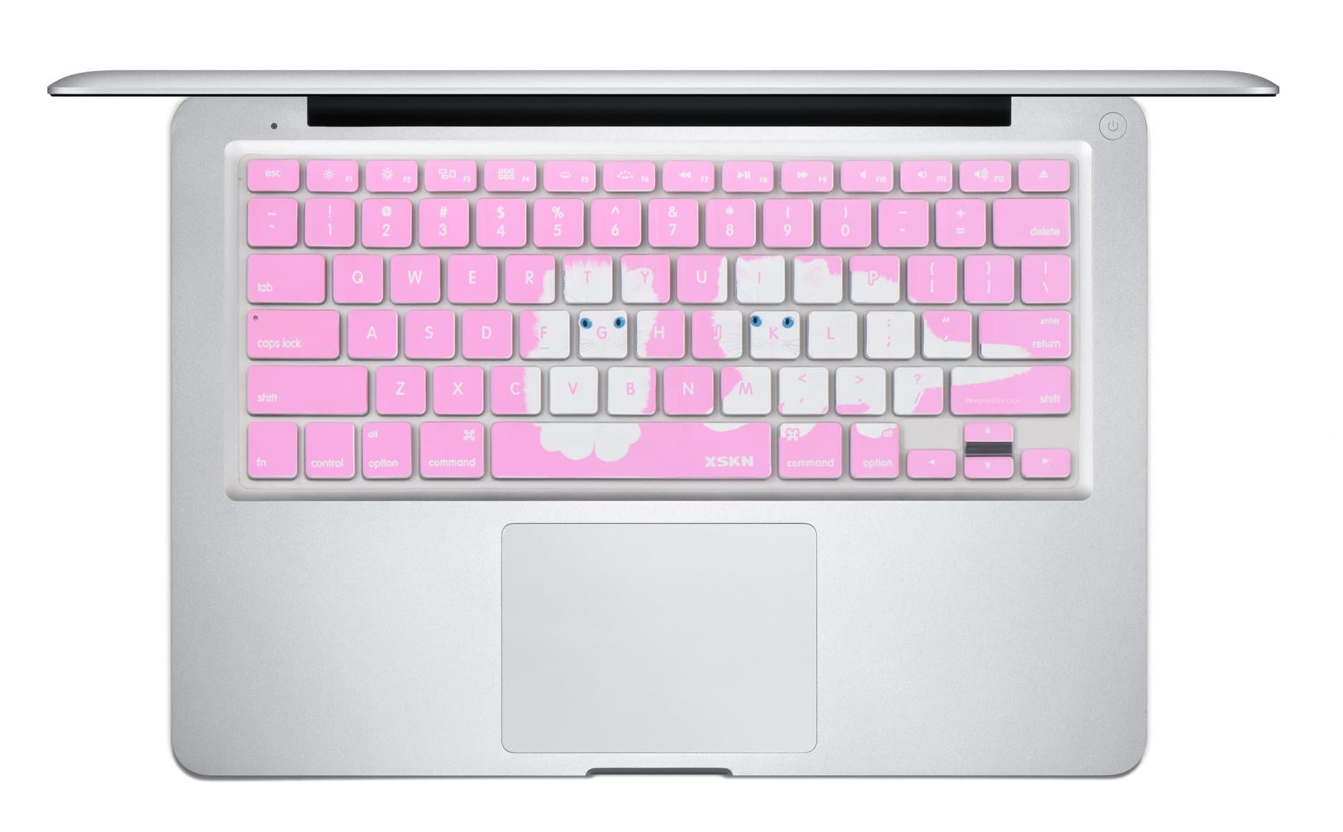 XSKN Cute Cat Design Ultra Thin Soft Silicone Lovely Keyboard Skin Cover Protector for MacBook Pro 13 15 17 inch, Wireless Keyboard(Pink)