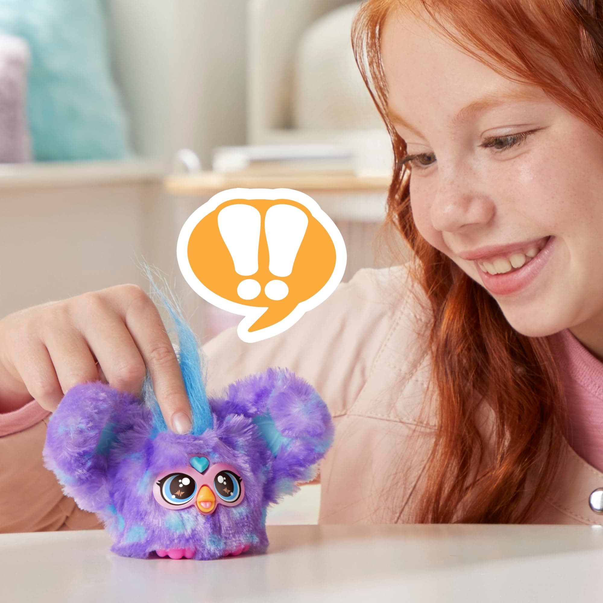 Hasbro Furbro Furbretts Groovy Mini Friend with Over 45 Sounds in Furbi Language Only, Electric Plush, For Ages 6 and Up, Purple G1400 Authentic Product
