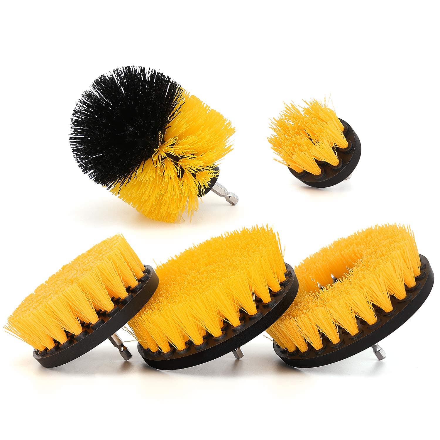 TOPULORS 5 Pieces Drill Brush Attachments, Scrubber Brush for Drill, Power Cleaning Kit for Carpet, Car Detailing, Bathroom Surface, Upholstery, Grout, Tiles, Sinks, Shower, Boat, Corner