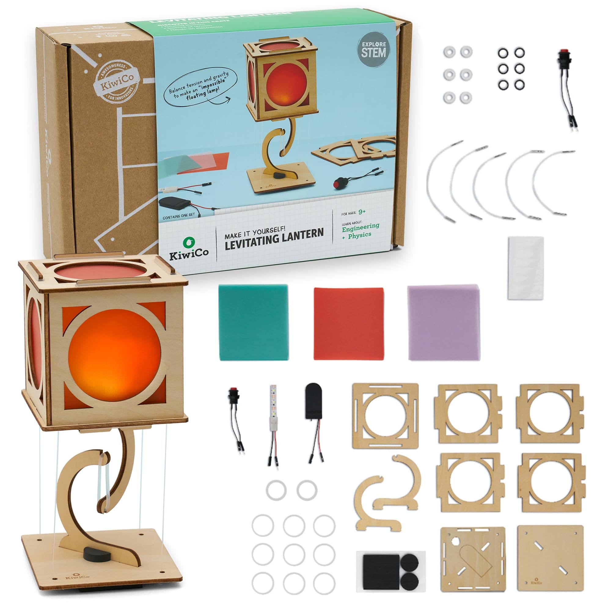Levitating Lantern, Cool Wooden Lantern DIY Kit for Ages 9+