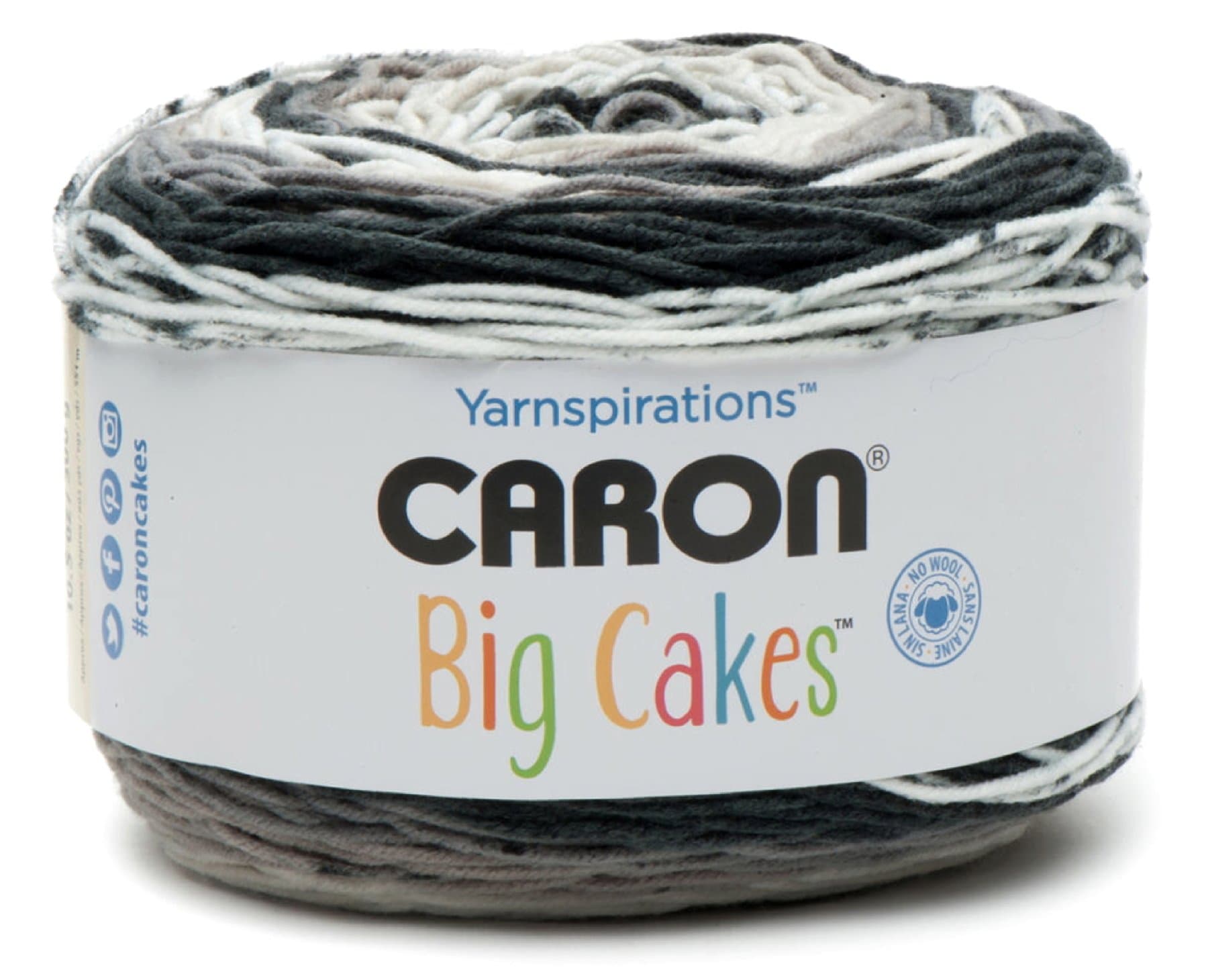 Caron Big Cakes Self Striping Yarn ~ 603 yd/551 m/10.5oz/300 g Each (Cookie Crumble)