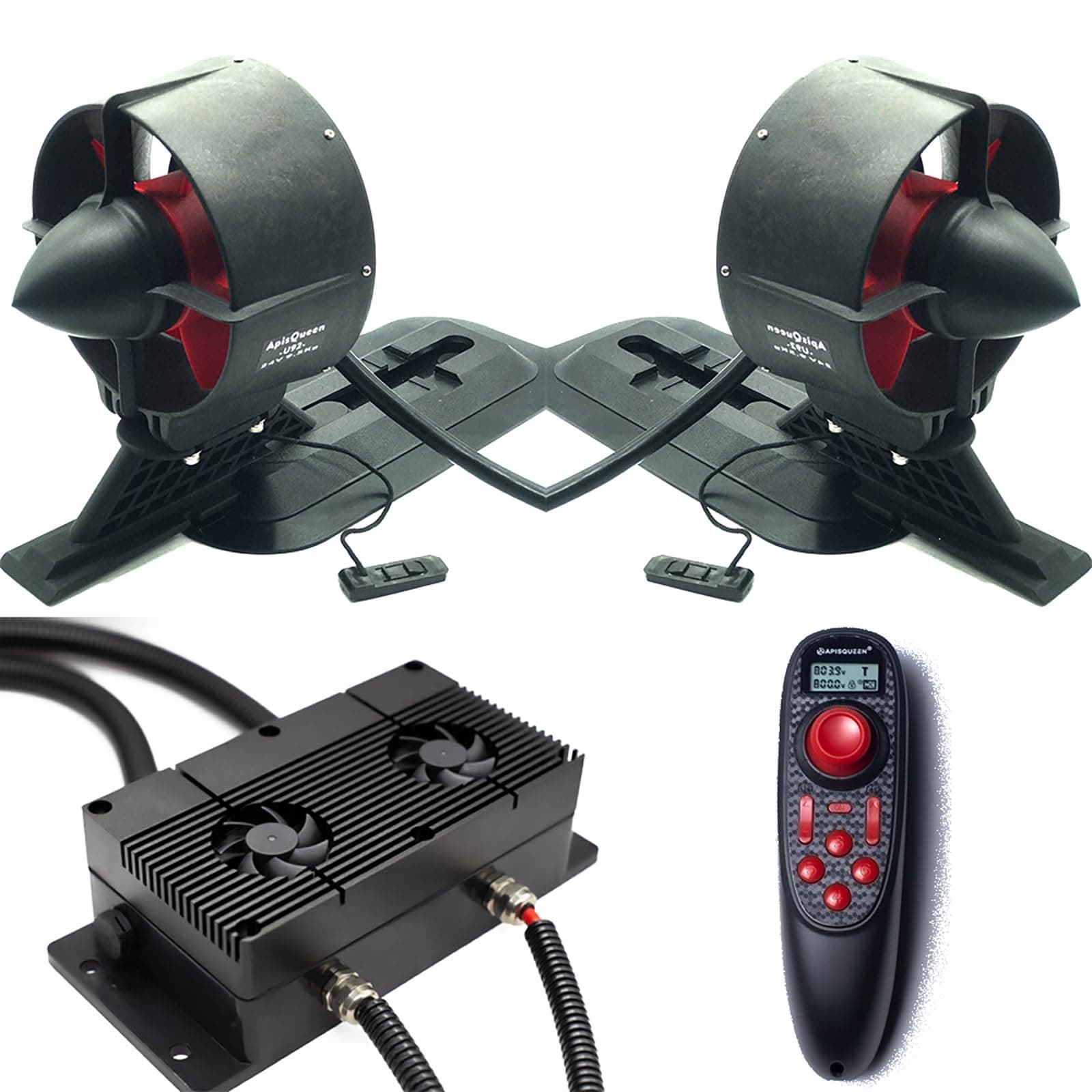 New 12V Underwater Thruster U92 Set With Cooling Fan,RC and ESC,47.2LBS Thrust Brushless Motor,for Kayaks,Inflatable Boats,Paddle Boards,Fishing Boats