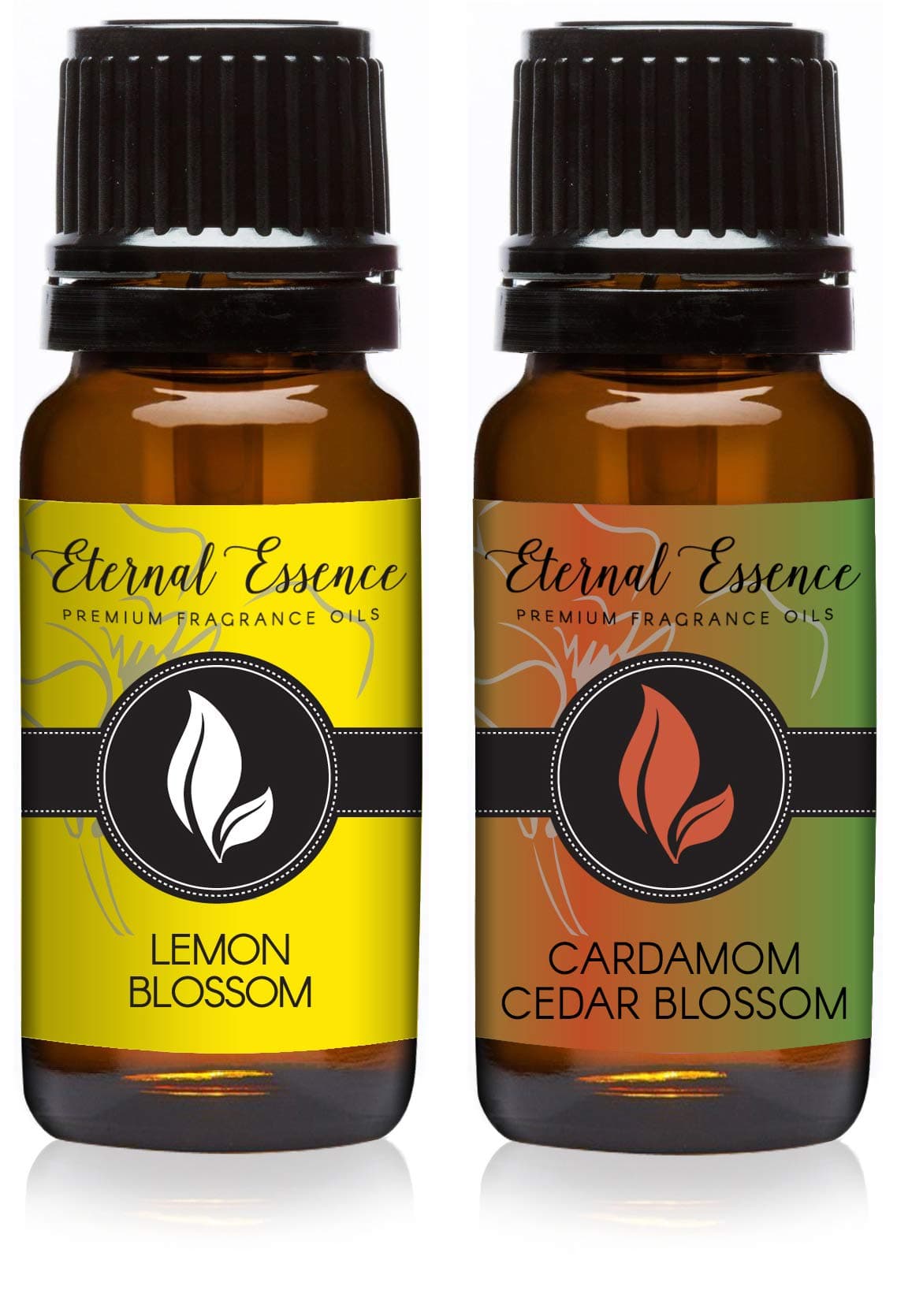 Eternal Essence Oils 2 Pack 10ml Premium Fragrance Oil - Cardamom Cedar Blossom & Lemon Blossom - for Candle, Soap Making, Aromatherapy, Diffusers, Home Care, & Humidifiers