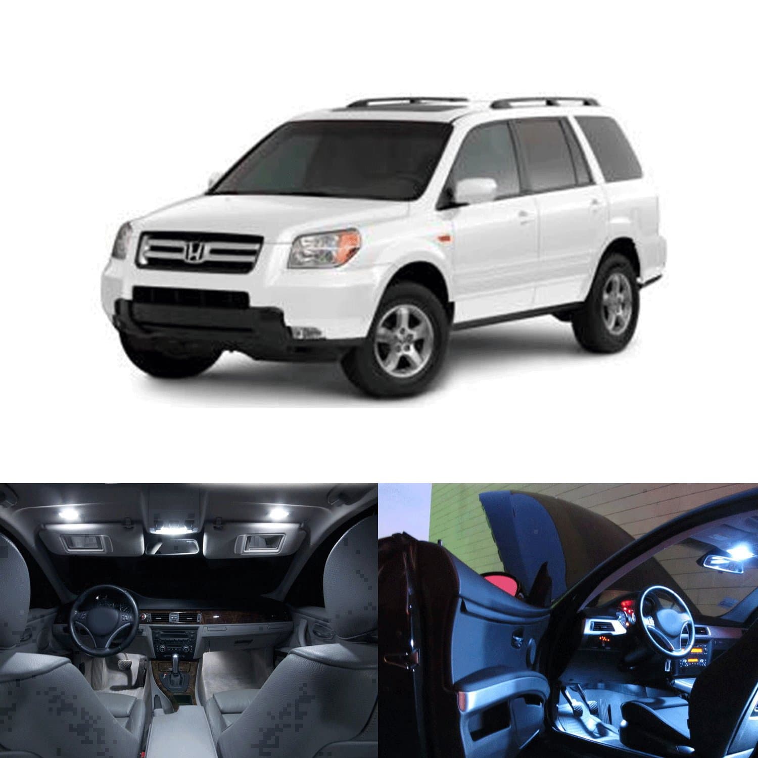 LED White Lights Interior Package Kit For Honda Pilot 2003-2005 (16 pcs)