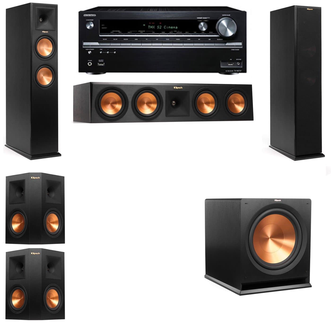 Klipsch RP-250F Tower Speakers-5.1-Onkyo TX-NR838