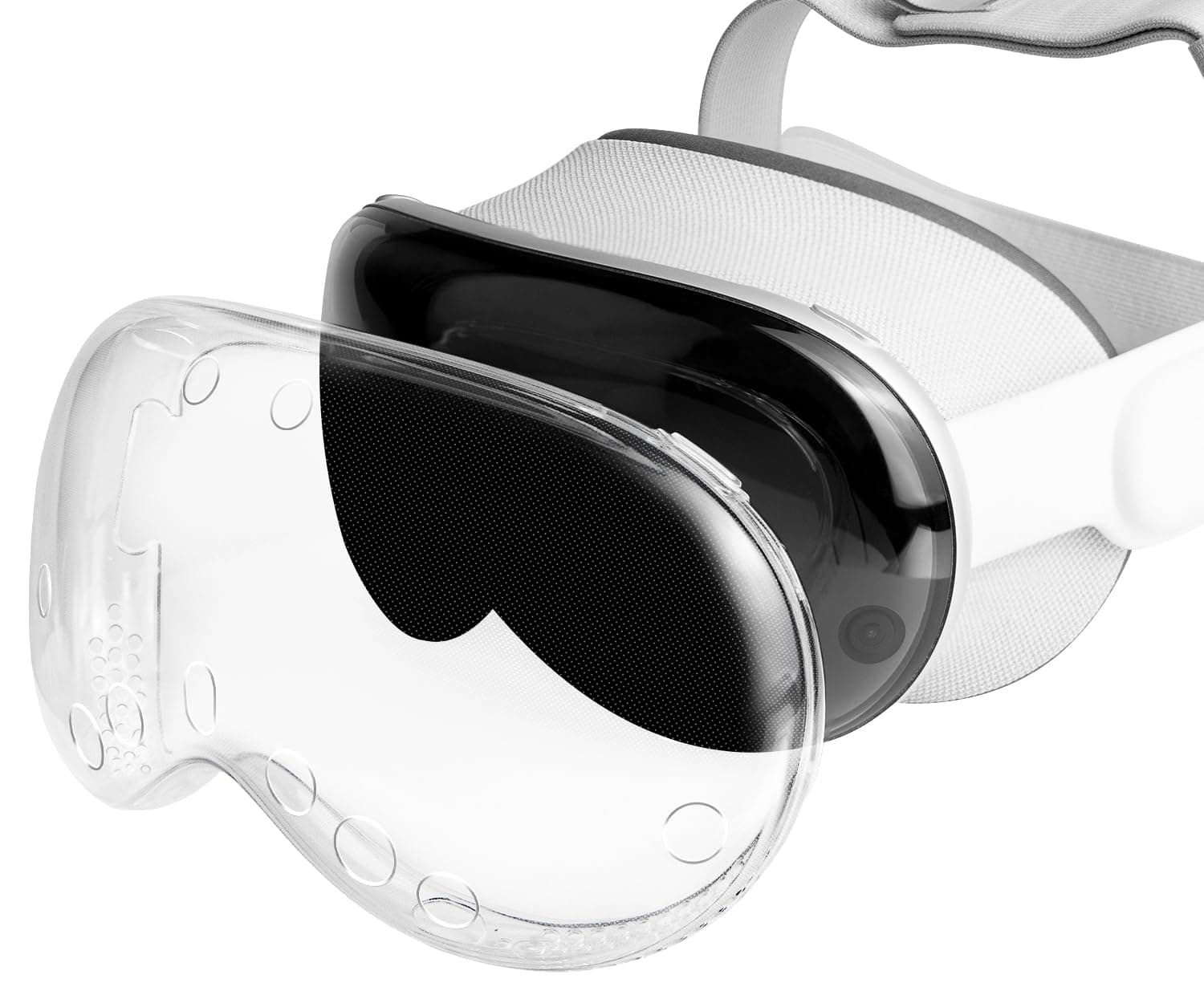 Upgraded TPU Protective Case Cover for Apple Vision Pro - VR Headset Screen Protector, Durable & Slim Fit Accessory, Without Affecting Tracking Scans (Clear)