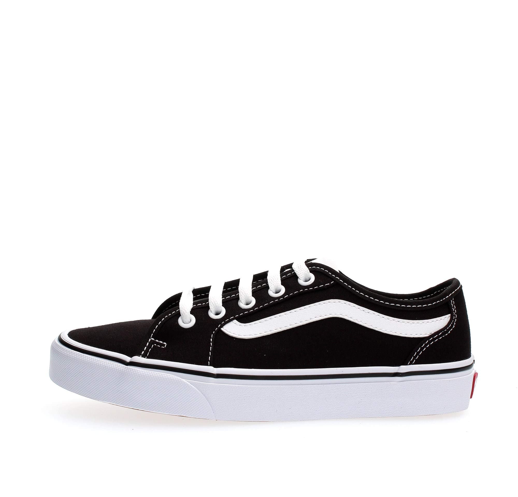 Vans Women's WM Filmore Decon Sneaker, Black ((Canvas) Black/True White 1wx), 8