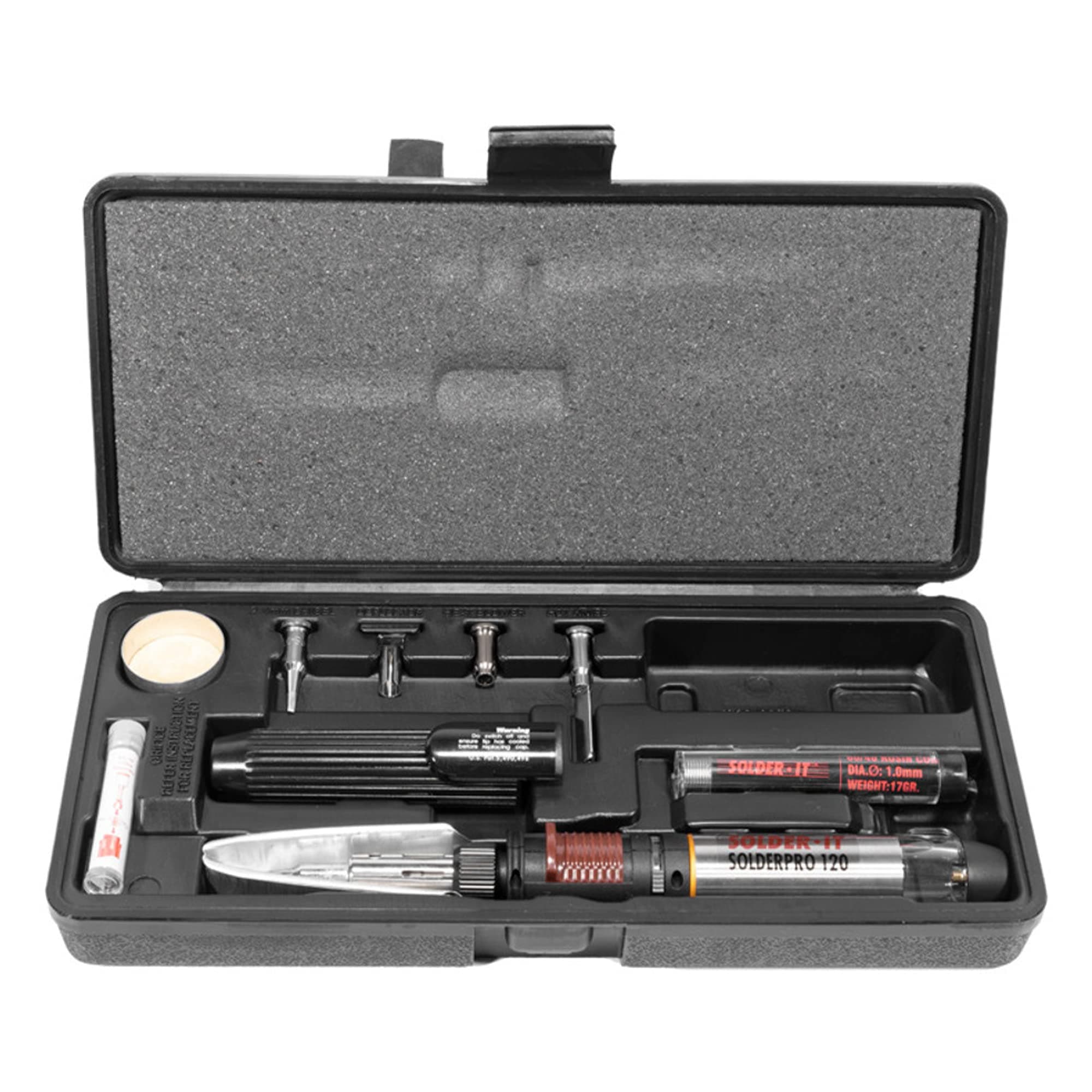 Solder-It SolderPro 120 Soldering Iron Kit (PRO-120K) | Multi-Function Butane Heat Tool with Tips and Case | Cordless and Portable Soldering Gun | Home Improvement Tools and Soldering Kit Essential