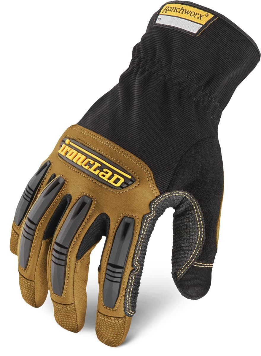 mens Work Leather Glove, Brown/Black, Medium Pack of 1 US
