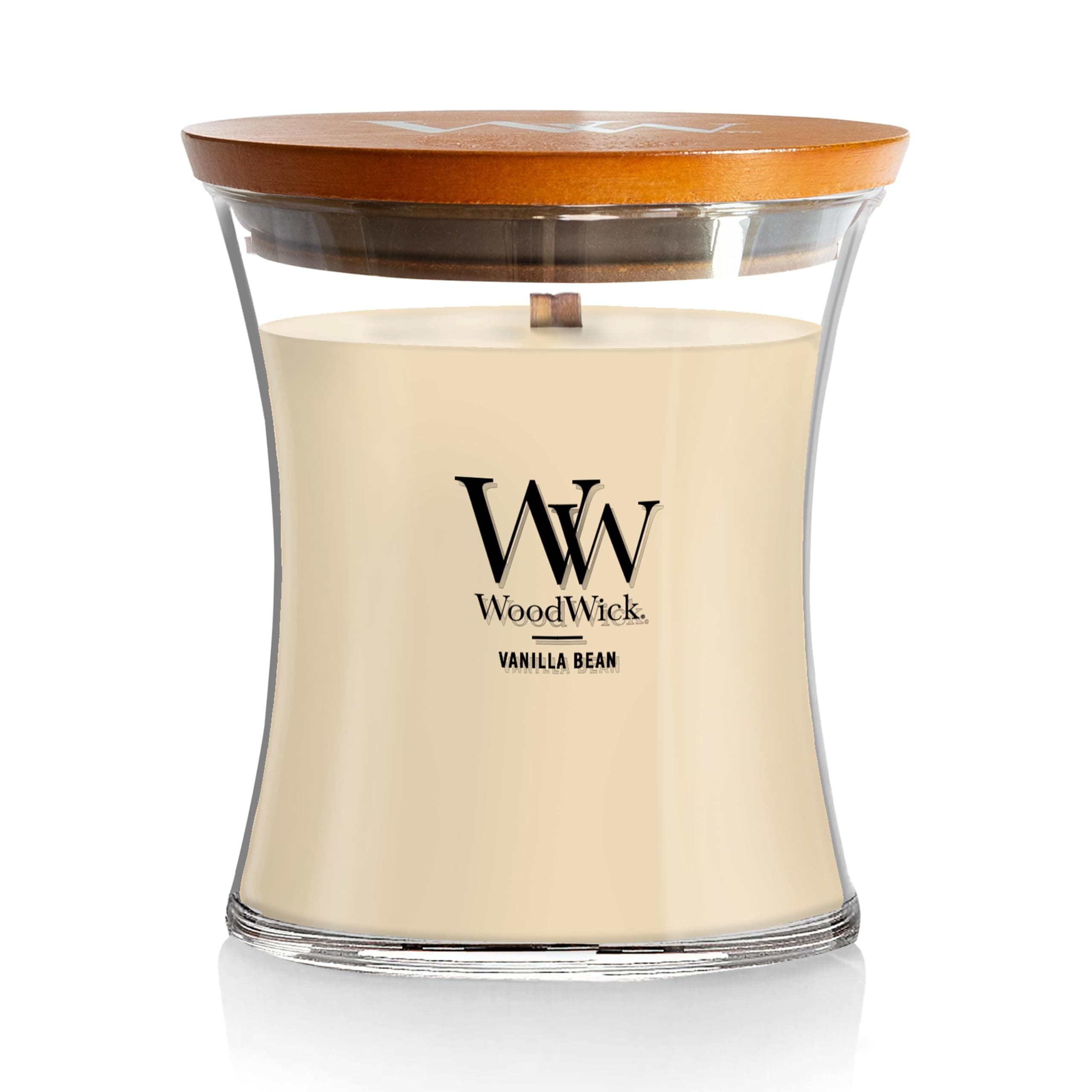 WoodWick Medium Candle-Vanilla Bean, Yellow, 10 x 9.8 x 11.9 cm