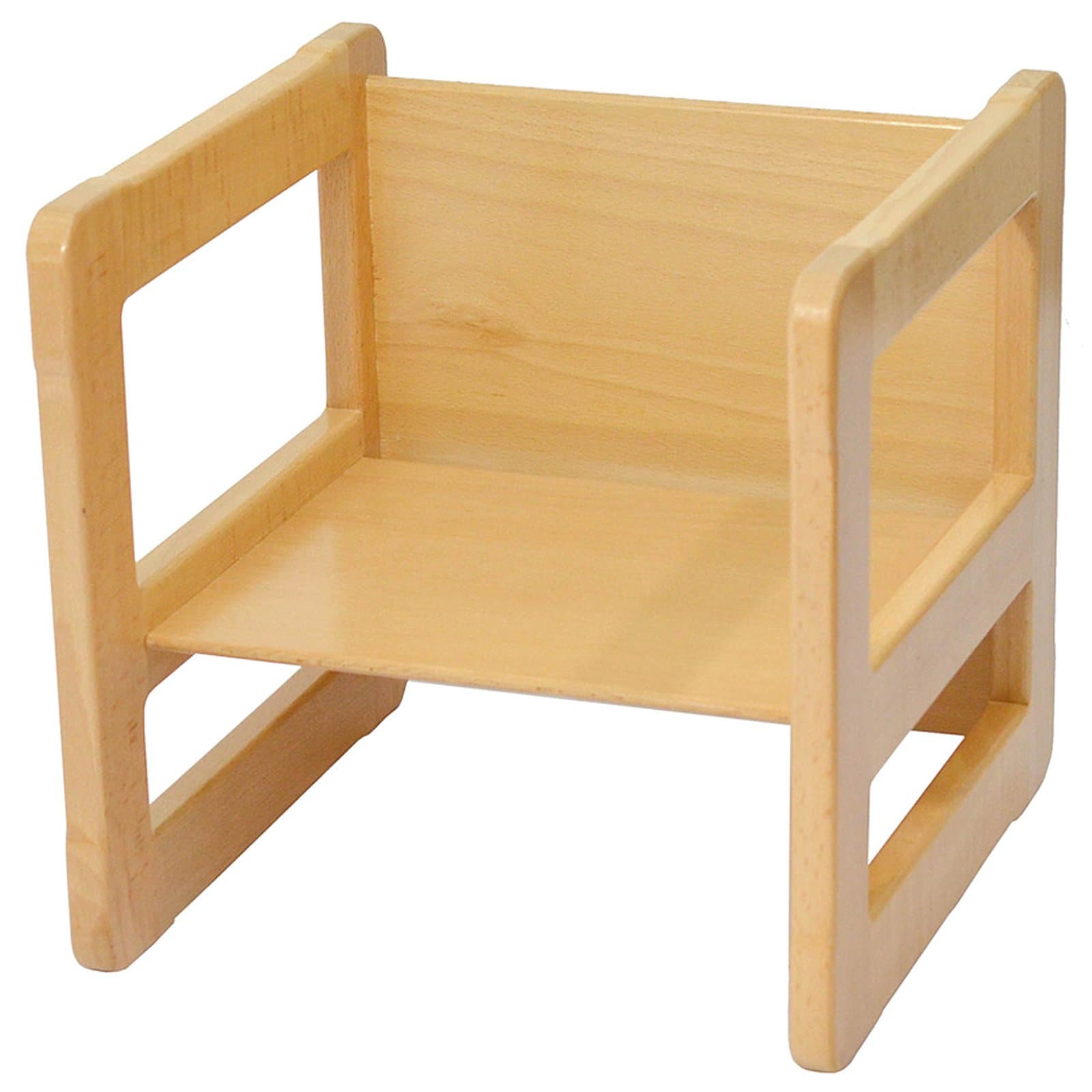 Obique 3 in 1 Children's Montessori Furniture One Small Multifunctional Chair or Table Beech Wood, Natural