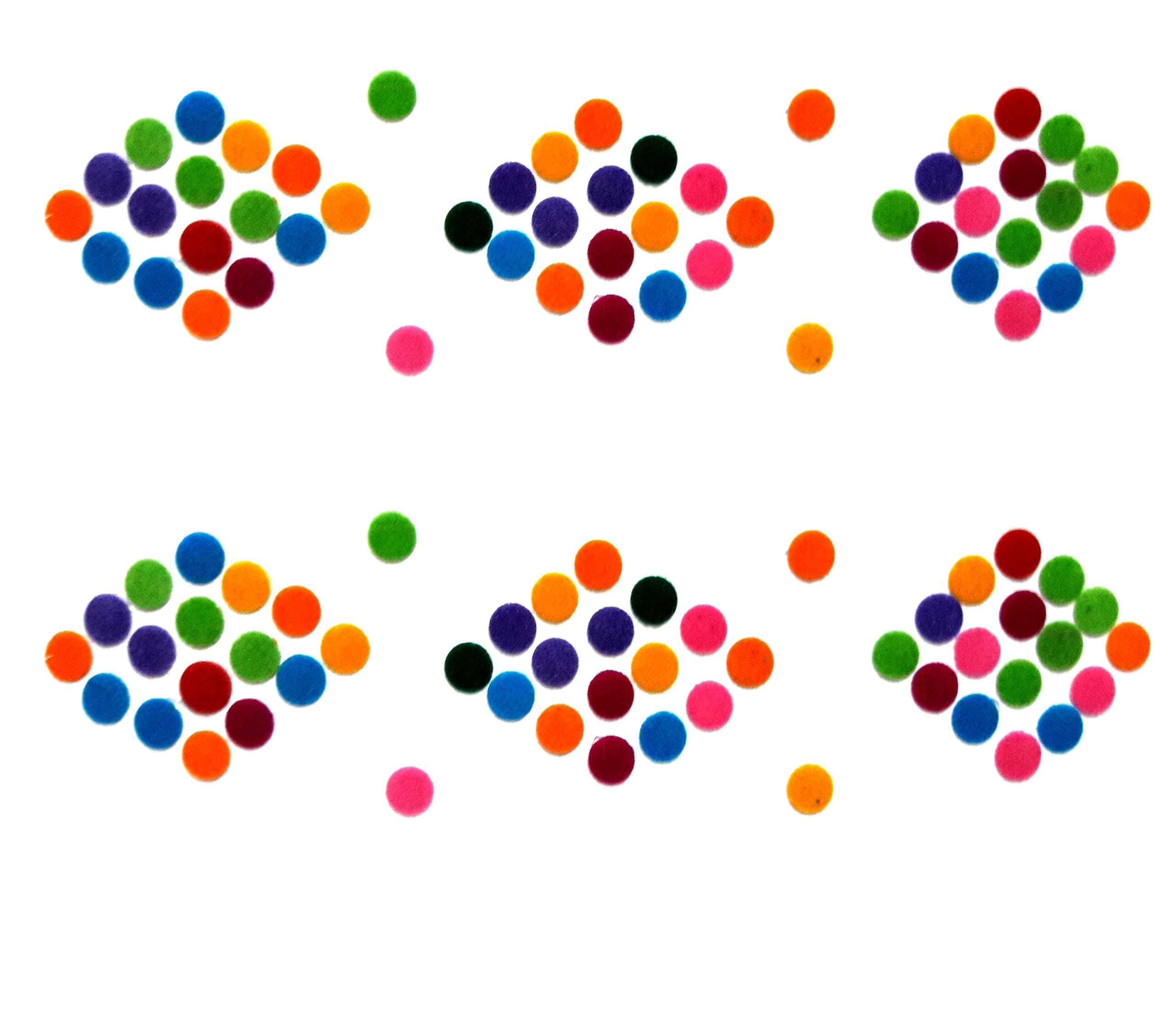 Regular Bindi Bollywood Style Plain Colored Bindis Stickers, Plain Kumkum,Indian Multicolor Bindi,Round Bindi Stickers Set of 2