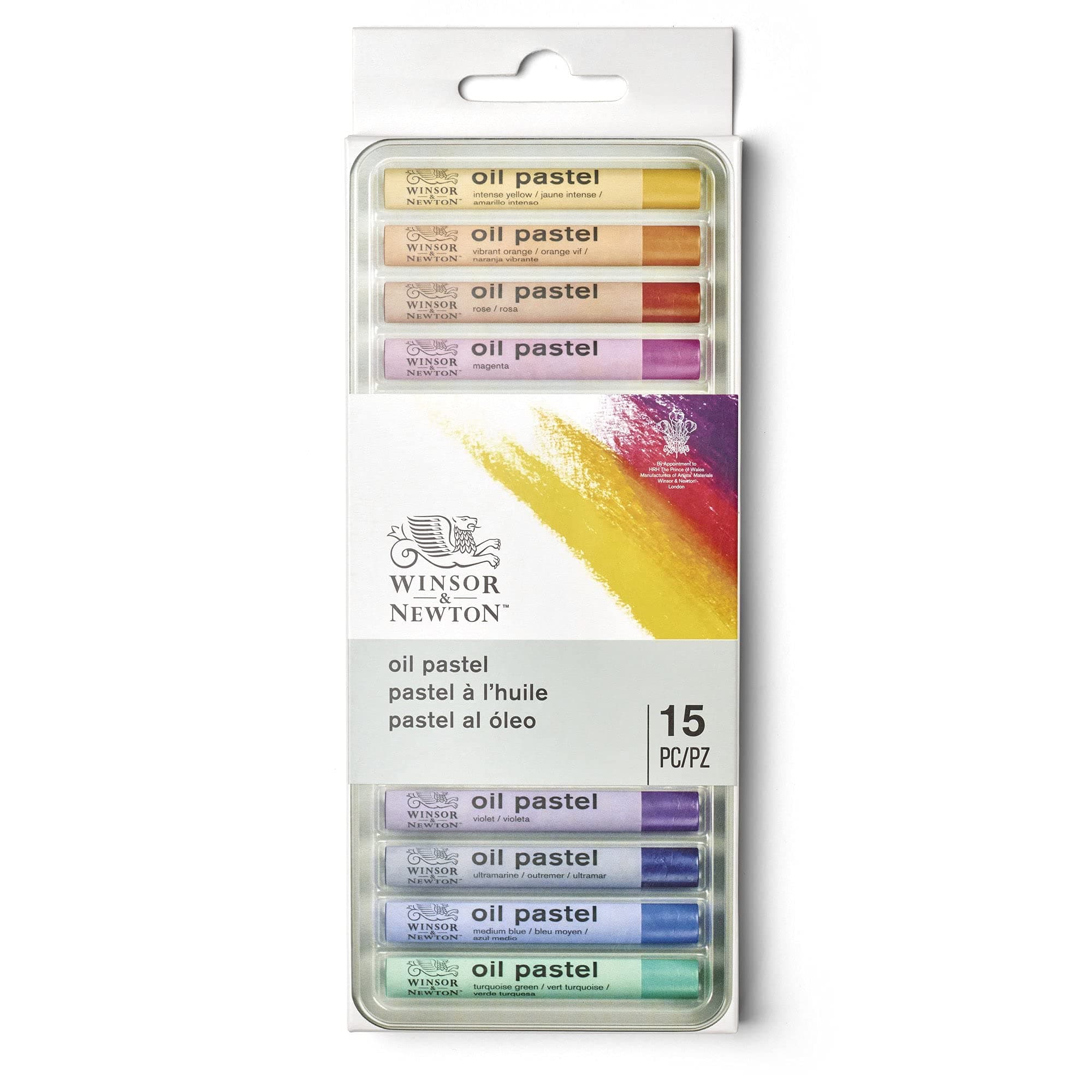1890001 Artist Oil Pastels, Easy Application and Blending, Vibrant Colours, Superior Lightfastness, 15 Colours