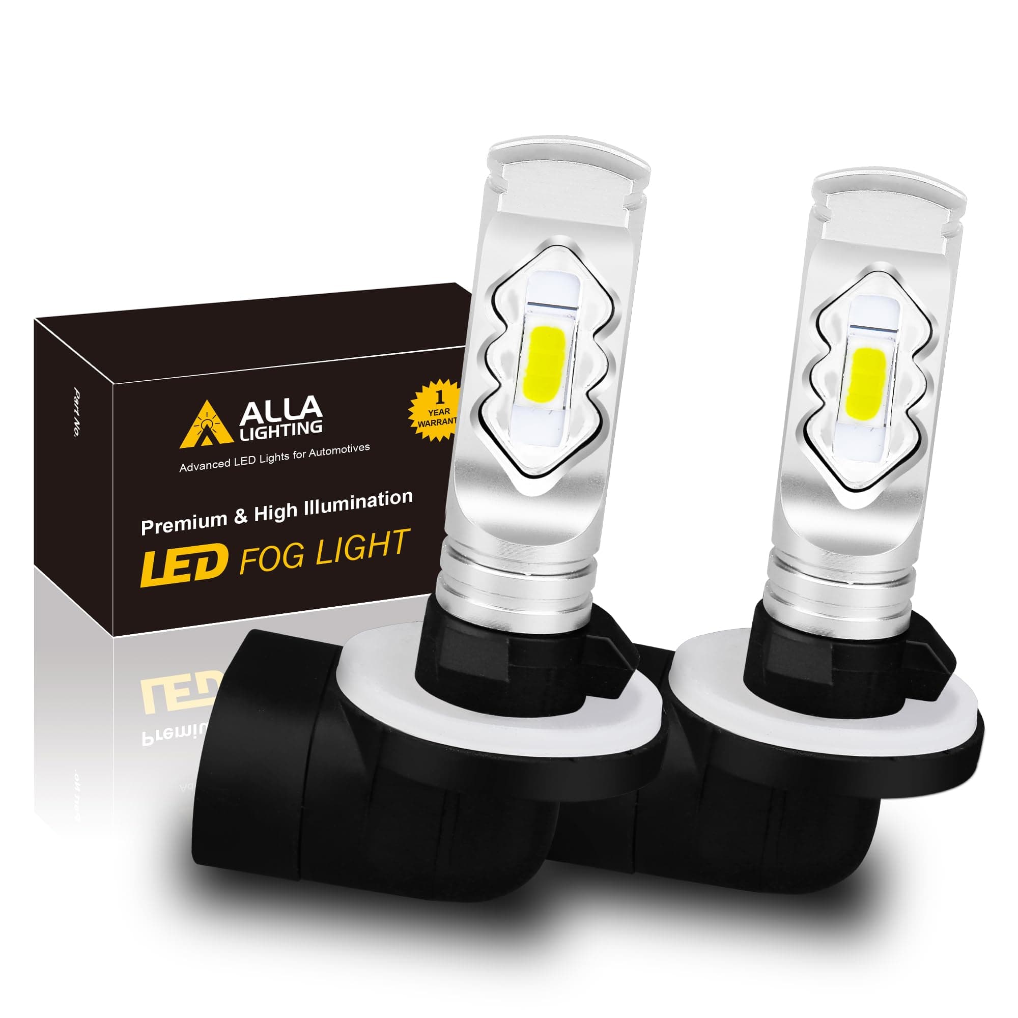 Alla Lighting3800lm 889 881 LED Fog Light Bulbs, 6000K Xenon White Xtreme Super Bright H28 886 888 894 896 898, ETI 56-SMD