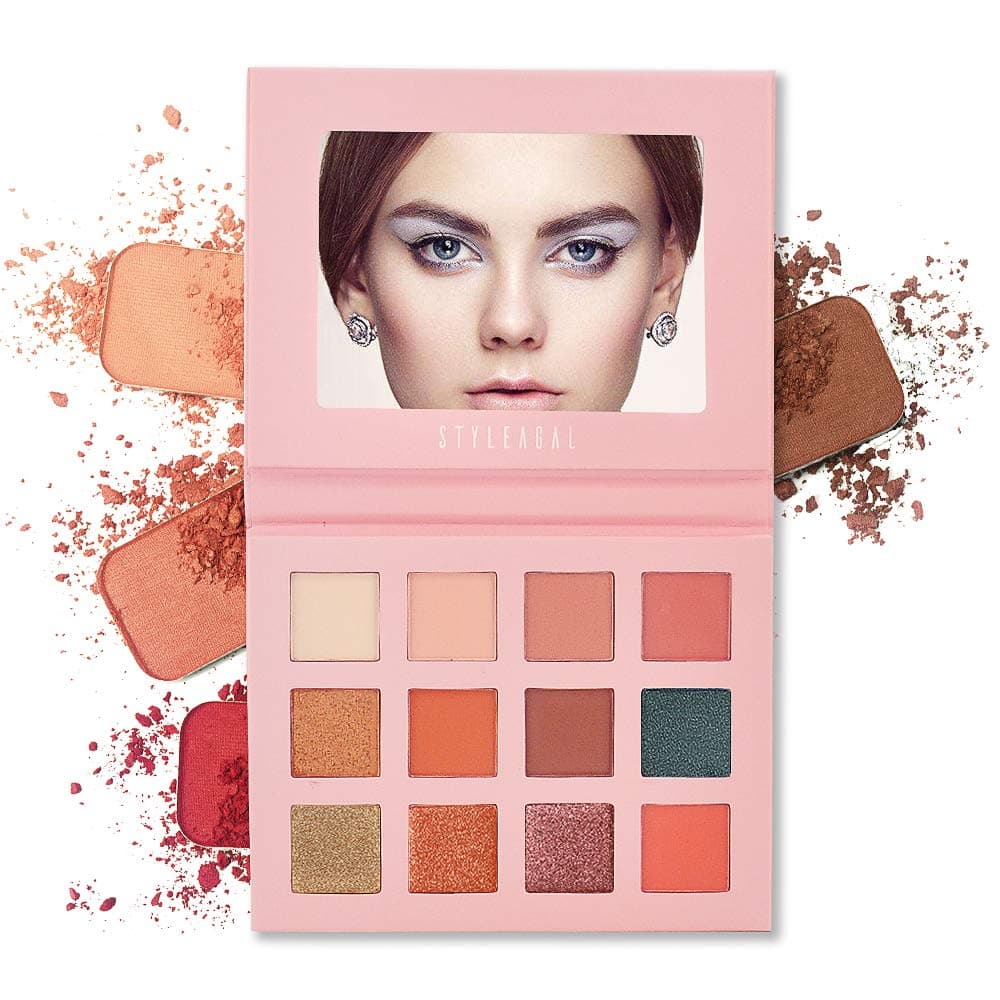 Eyeshadow Palette, STYLEAGAL 12 colors Eye Shadow Palette,Professional Matte Shimmer With 7 Matte + 5 Shimmer, Long Lasting Waterproof Pigmented Make Up palette