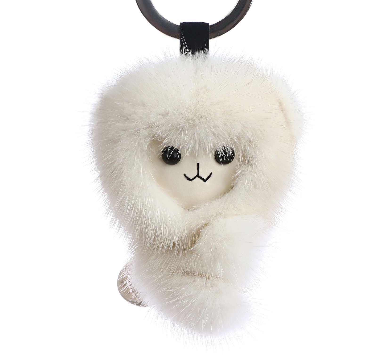 Fashion Key Chain, White Mink Lucky Monkey, Bag and key charm,Designed by Ella Liu …