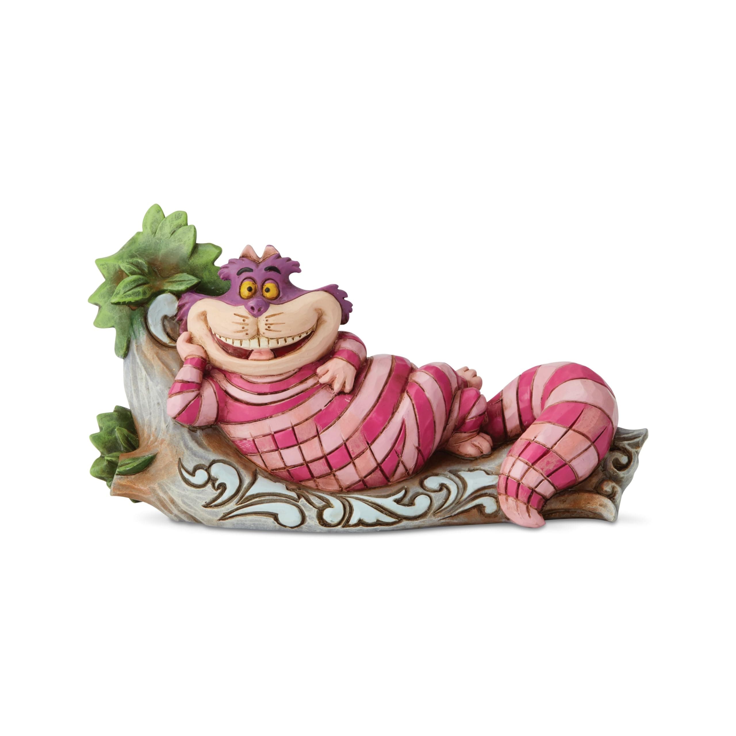 Disney Traditions by Jim Shore Alice in Wonderland Cheshire Cat on Tree Figurine, 2.72 Inch, Multicolor