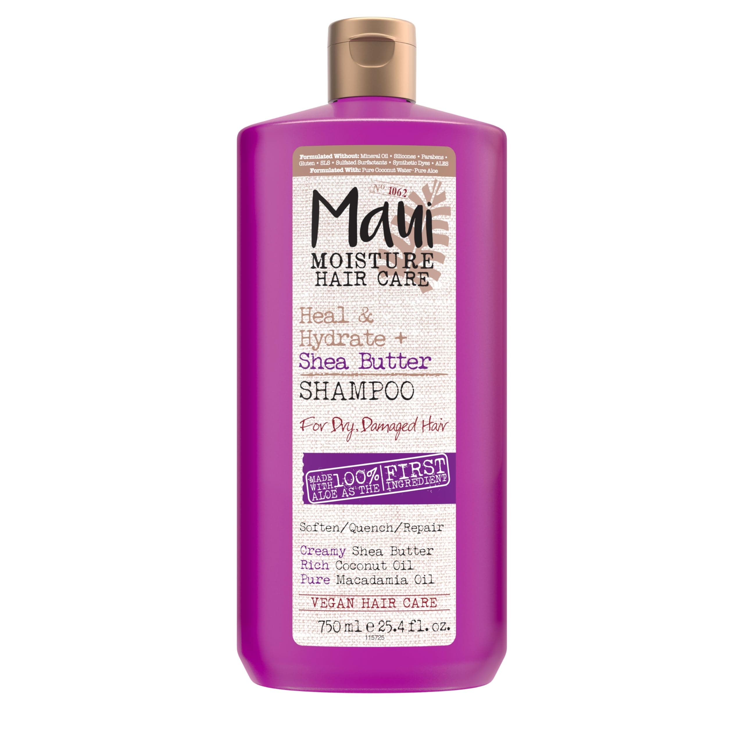 Heal & Hydrate + Shea Butter Shampoo for Dry, Damaged Curls Helps Revive Curly & Coily Hair with Coconut Oil & Macadamia Oil, Vegan & Sulfate-Free Surfactants, 25.4 fl. oz
