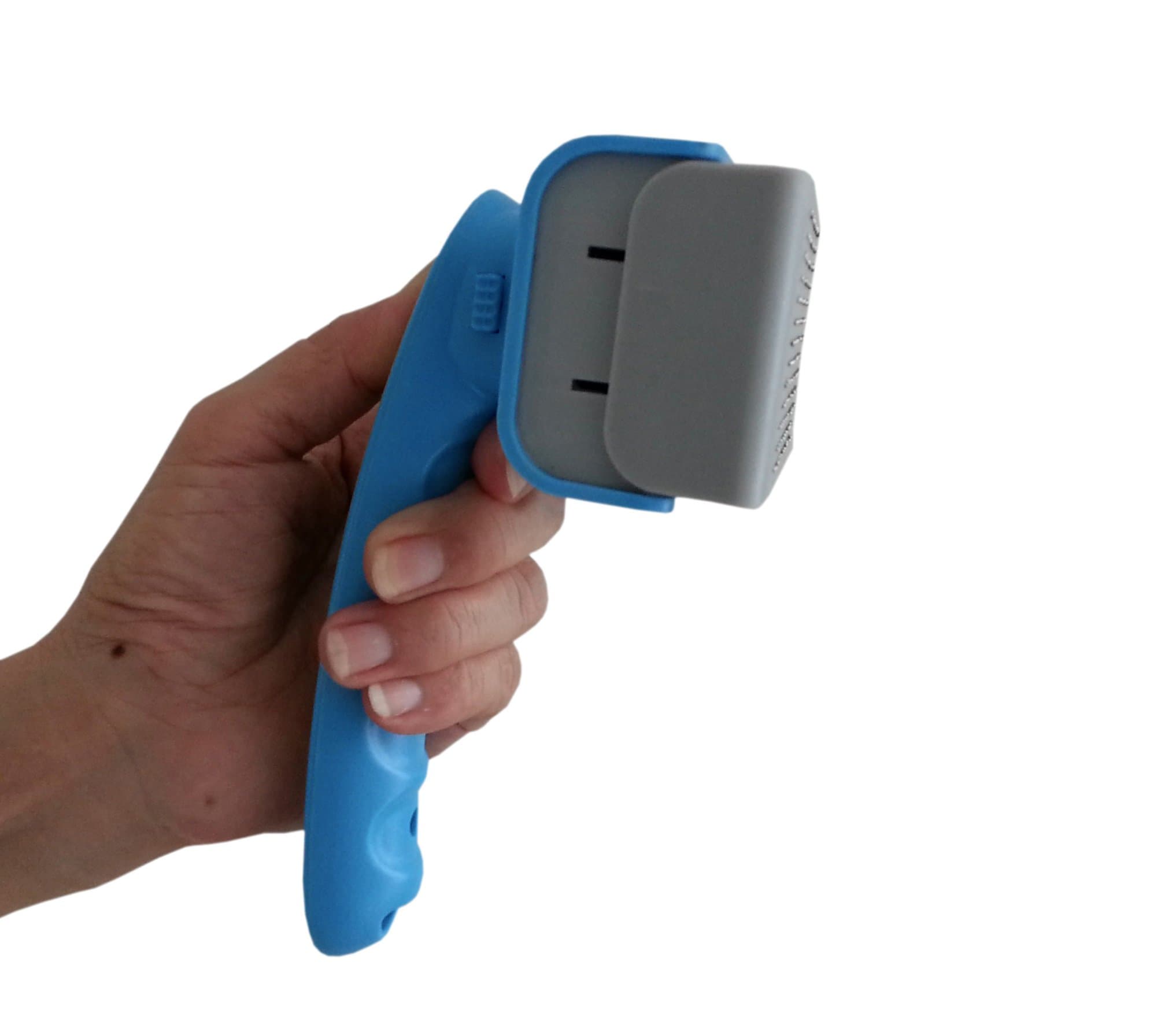 Self-cleaning Slicker Brush for Dogs Cats & Other Pets. Professional Durable Comb Releases Furs in Seconds Upon Brushing with a Press of Button Making Grooming & Removing Mats & Tangles Quick & Easy. Ergonomic Design Makes Handling Firm & Effective. Pets Love the Massage! Money Back Guarantee. (Hard Teeth, Small)