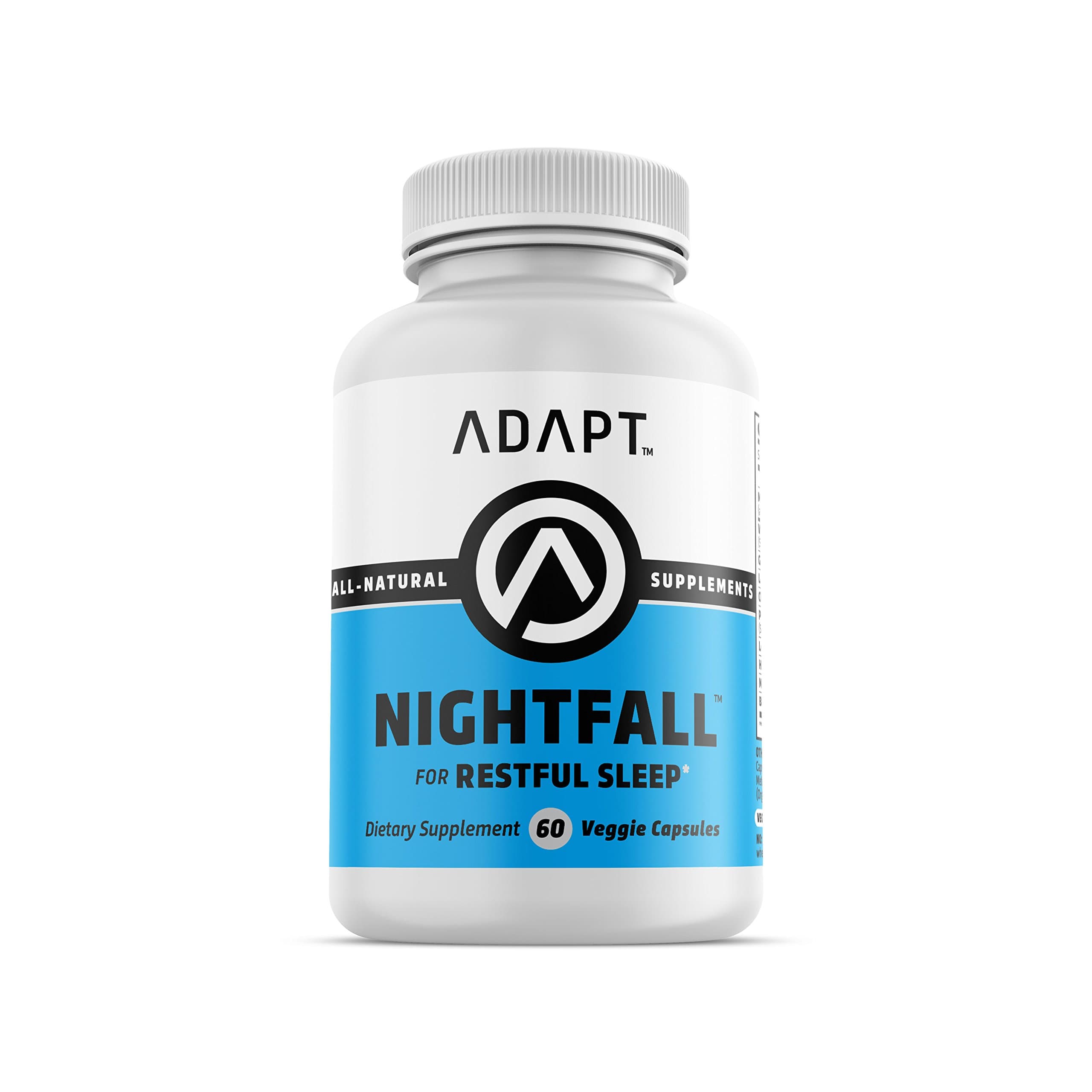 Adapt Nightfall | Natural Sleep Aid | Formulated for Non-Habit Forming, Deep, Restful Sleep | Magnesium, GABA, Chamomile Extract, Valerian Root & More | 60 Gluten Free, Veggie Capsules