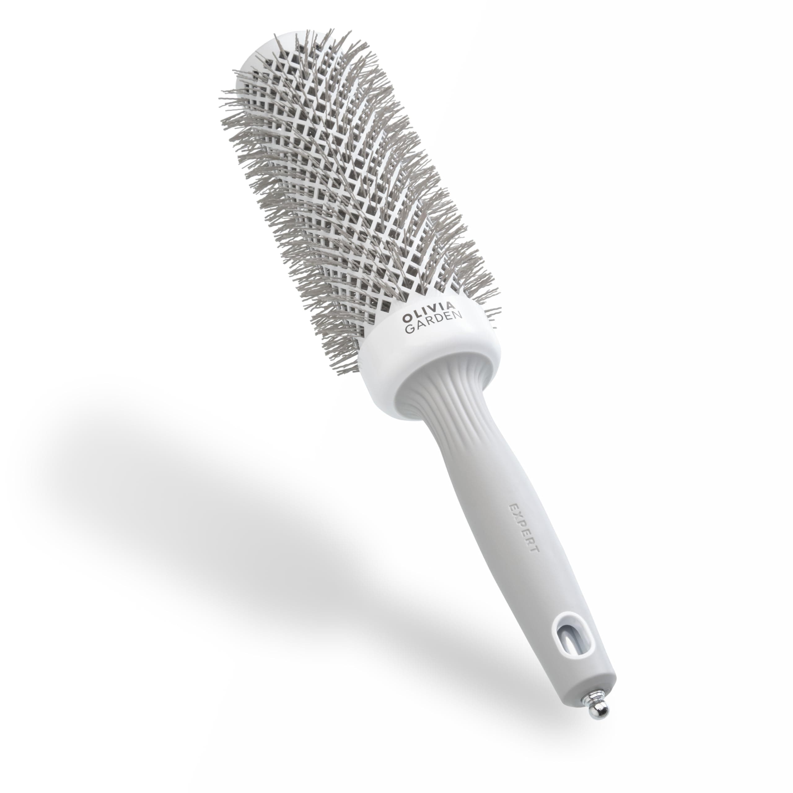 Expert Blowout Speed – White & Grey - 45 - Ceramic Coated Round Brush with Extra Long Barrel for 25% Faster Blowouts