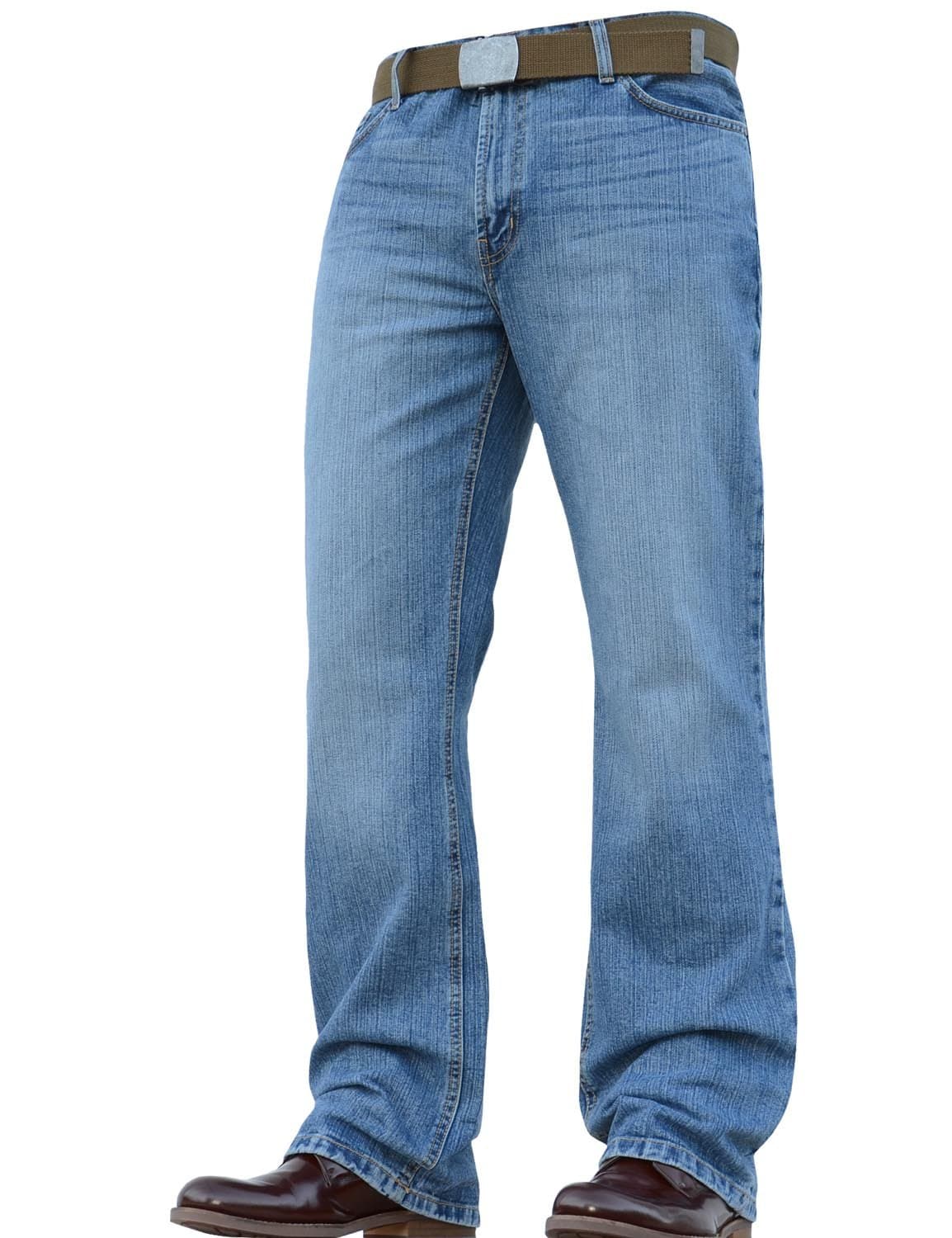 BNWT New Mens Designer Bootcut Flared Wide Leg Heavy Denim Jeans Pants All Waists and Sizes