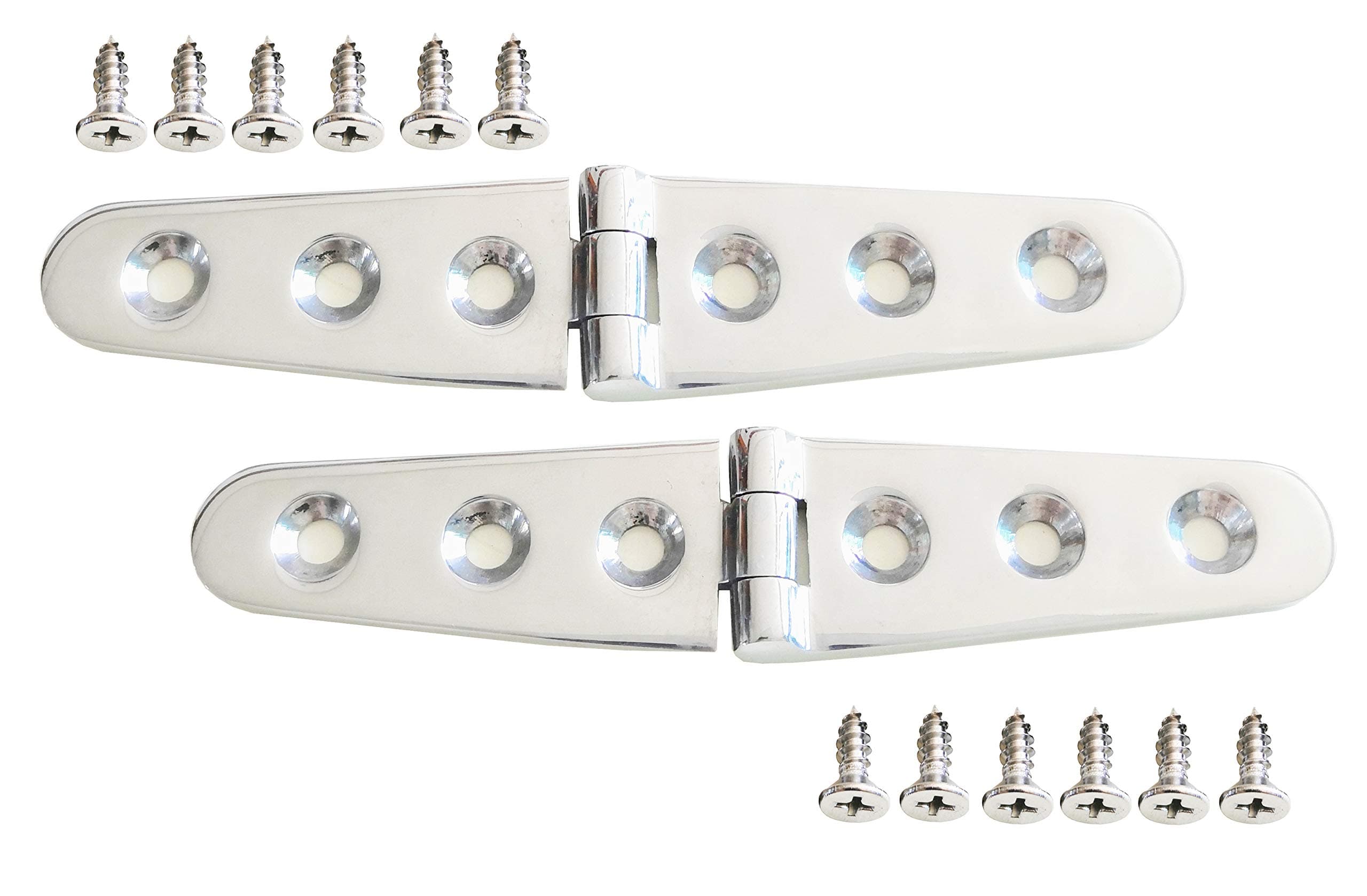 GooMeng 6" x 1.2" 316 Stainless Steel Marine Boat Strap Hinges (1 Pair)