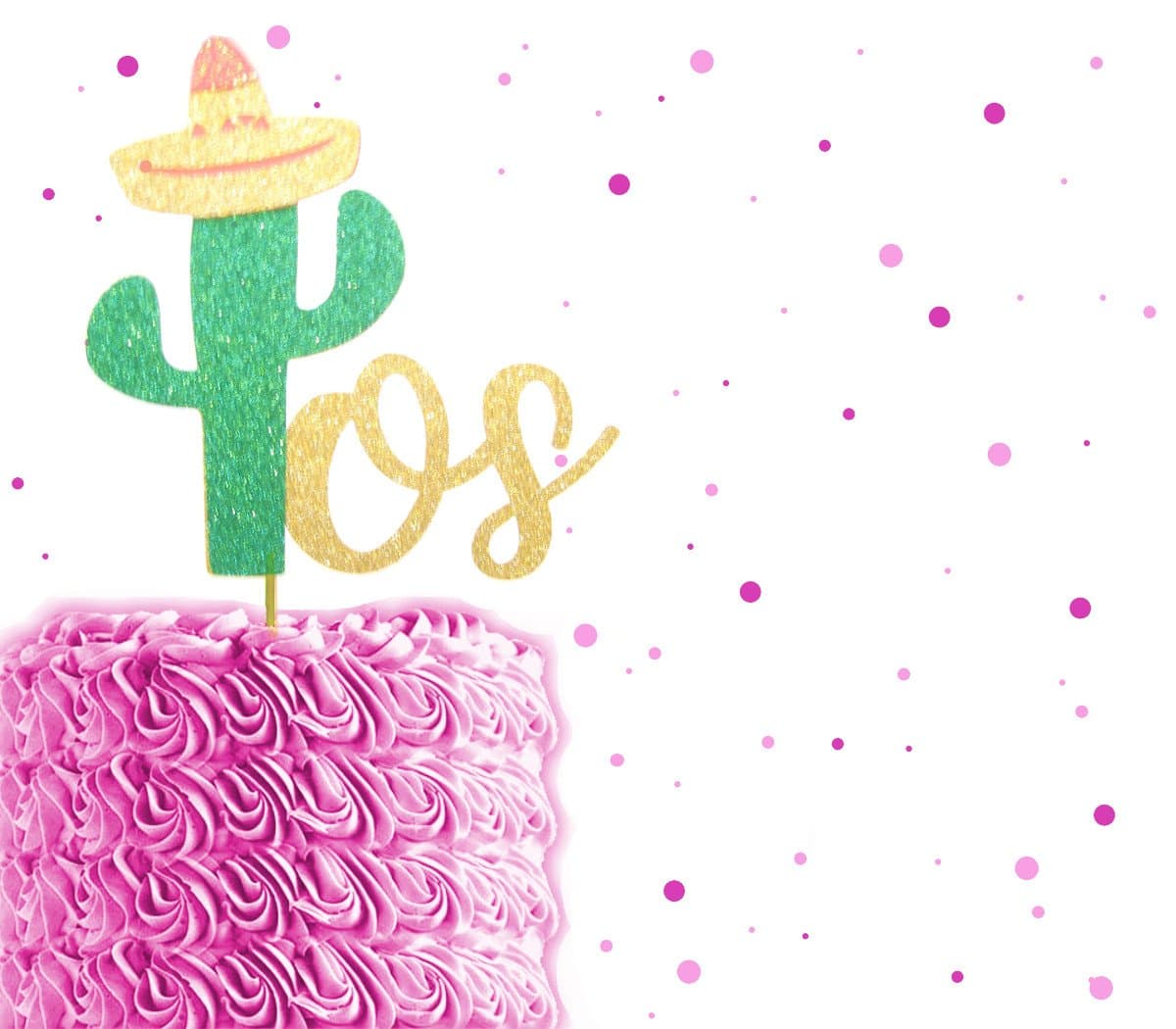 Glitter Fiesta Dos Cake Topper, Two Cake Topper, Fiesta Cake Topper, Cactus Birthday, Tropical Birthday, Cinco de Mayo